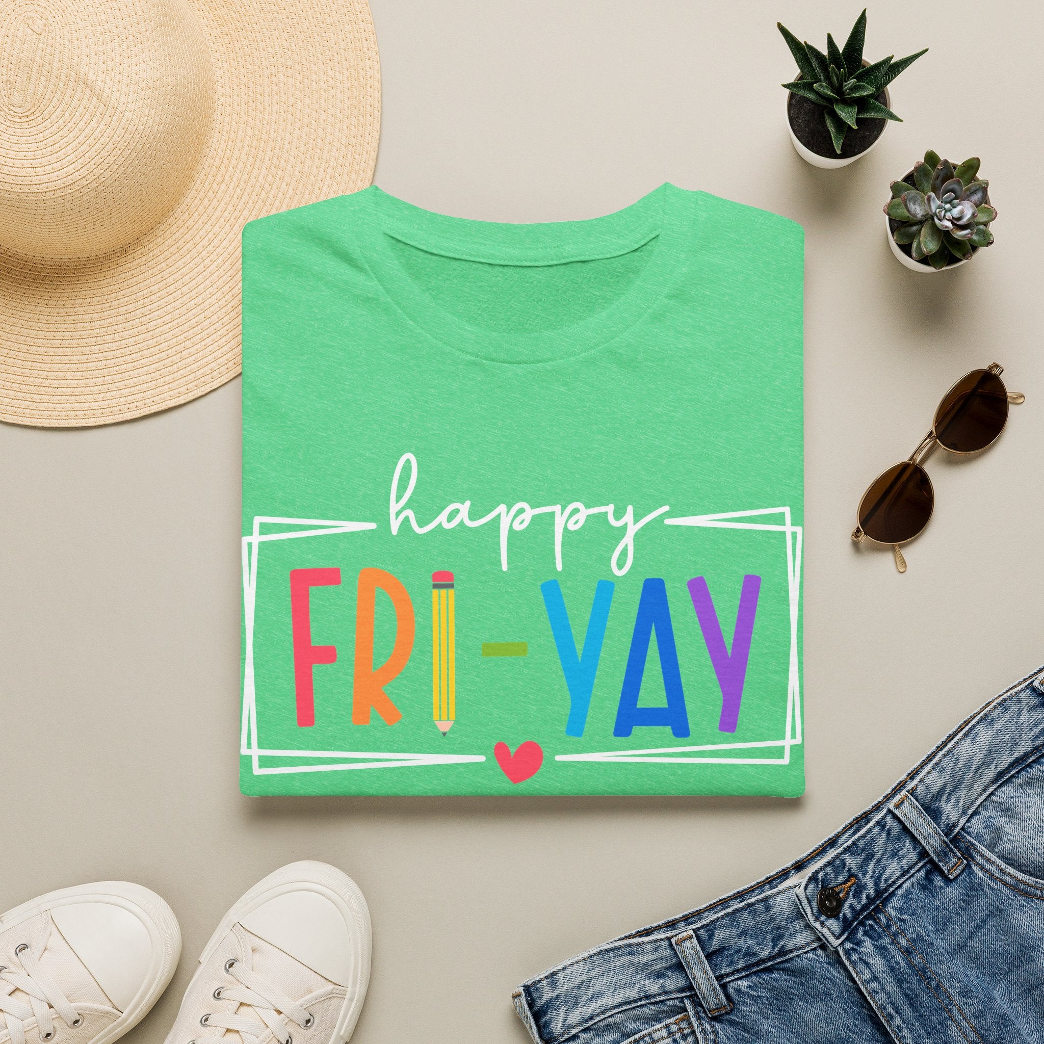 Happy Fri-Yay T-Shirt — Colorful Weekend Celebration Tee