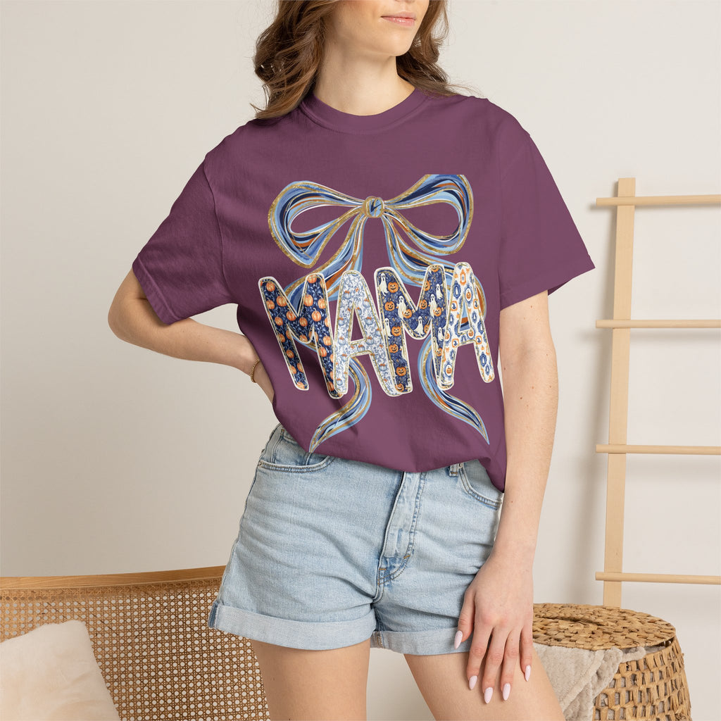 Fall Pumpkin Mama Bow - Comfort Color