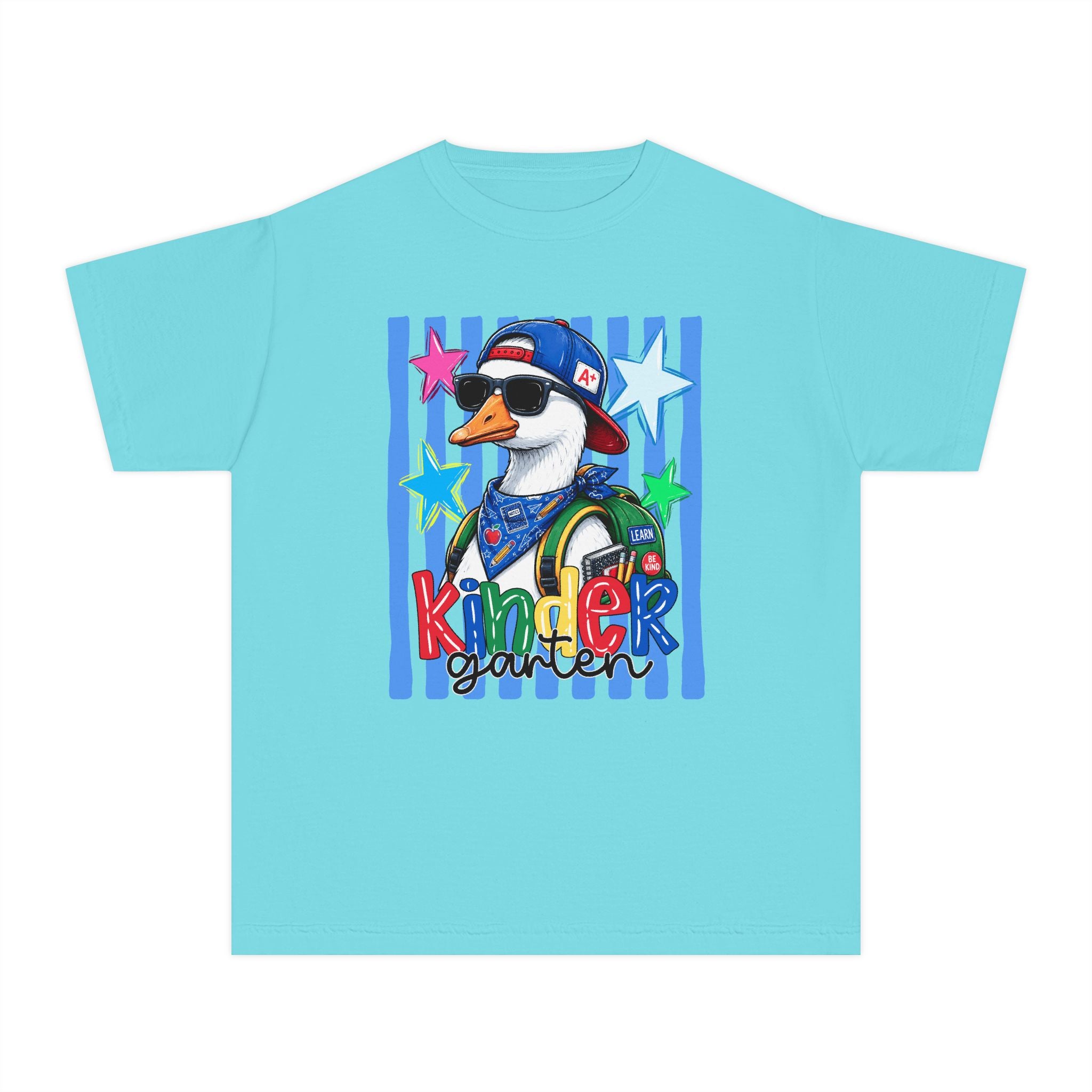 Kindergarten Boy Duck Youth Tee — Back-to-School Cute Penguin Graphic Shirt