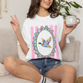 Duck Flying Floral Frame T-Shirt — Colorful Bird Graphic Tee