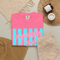 Graphic T-Shirt — “my worship is loud because my wounds were deep” Retro Pastel Striped Faith Tee