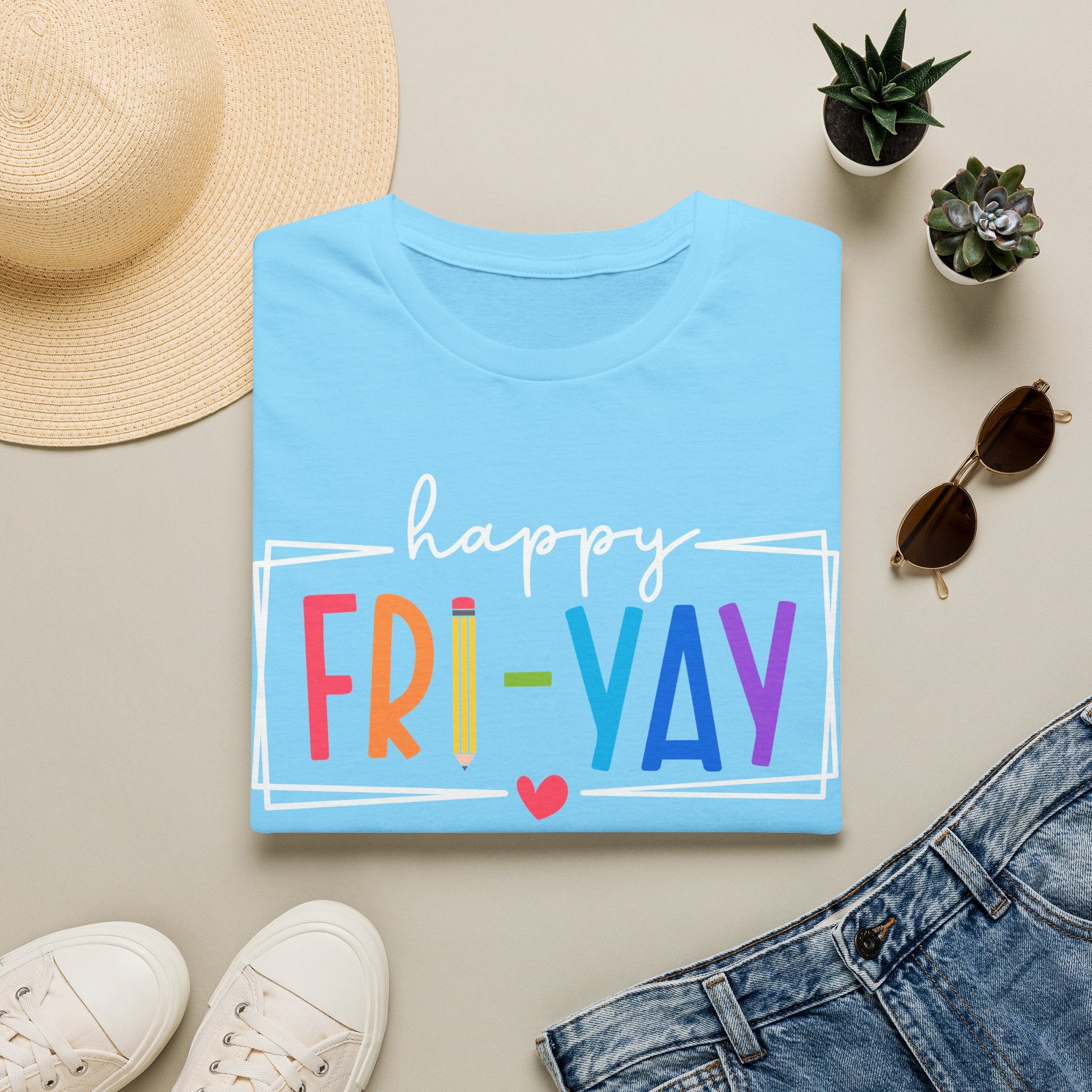 Happy Fri-Yay T-Shirt — Colorful Weekend Celebration Tee