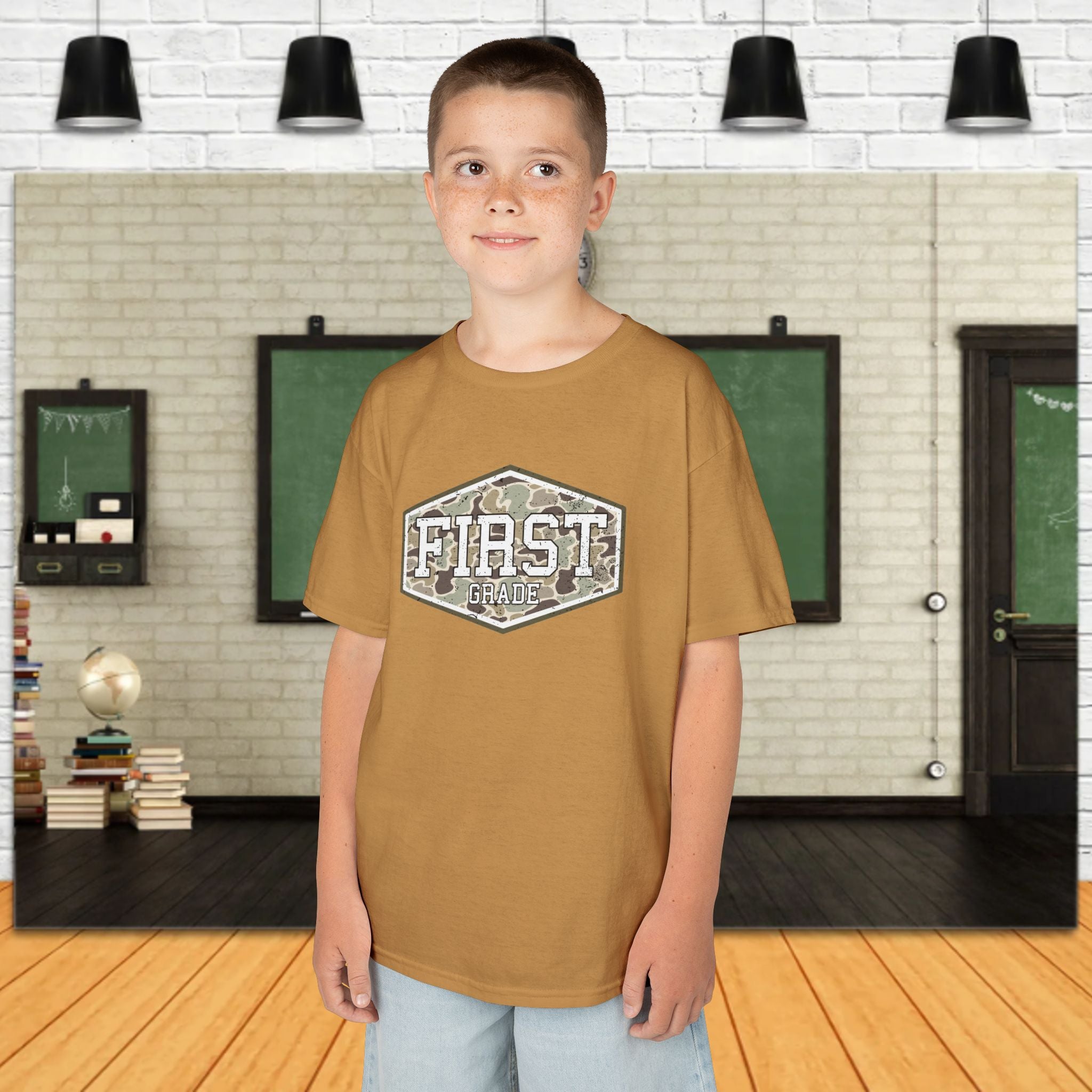 Kids 'First' Camo Badge Tee —