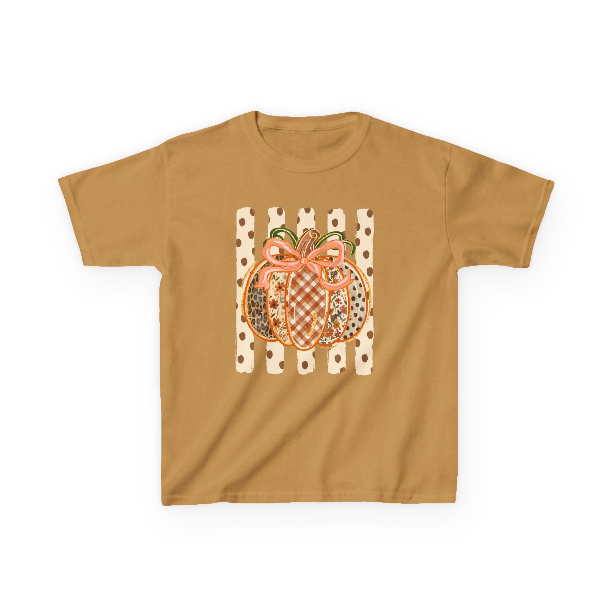 Kids Preppy Fall Pumpkin Tee — Cute Fall Halloween Shirt for Children