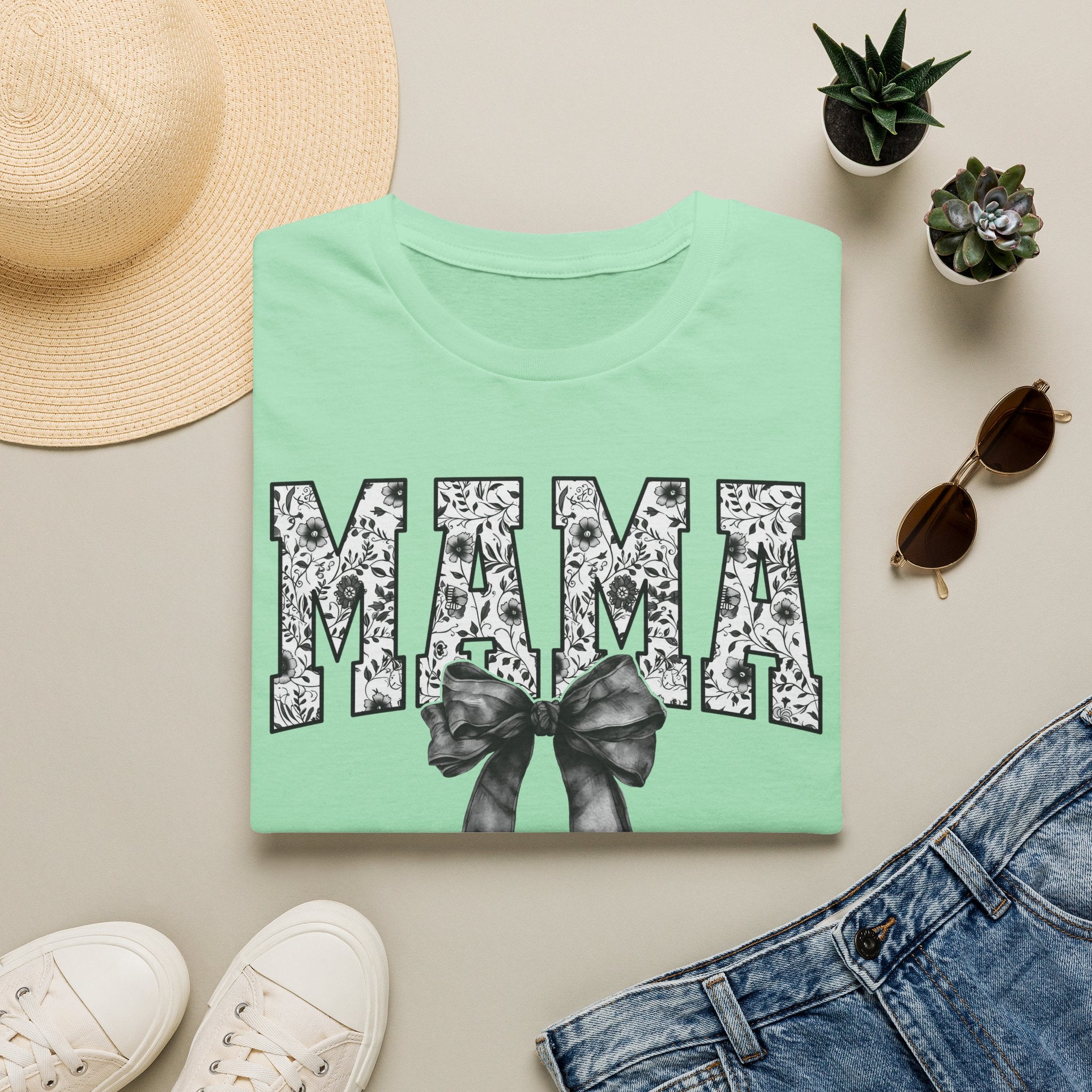Mama Floral Bow T-Shirt — Cute Mother’s Day Graphic Tee