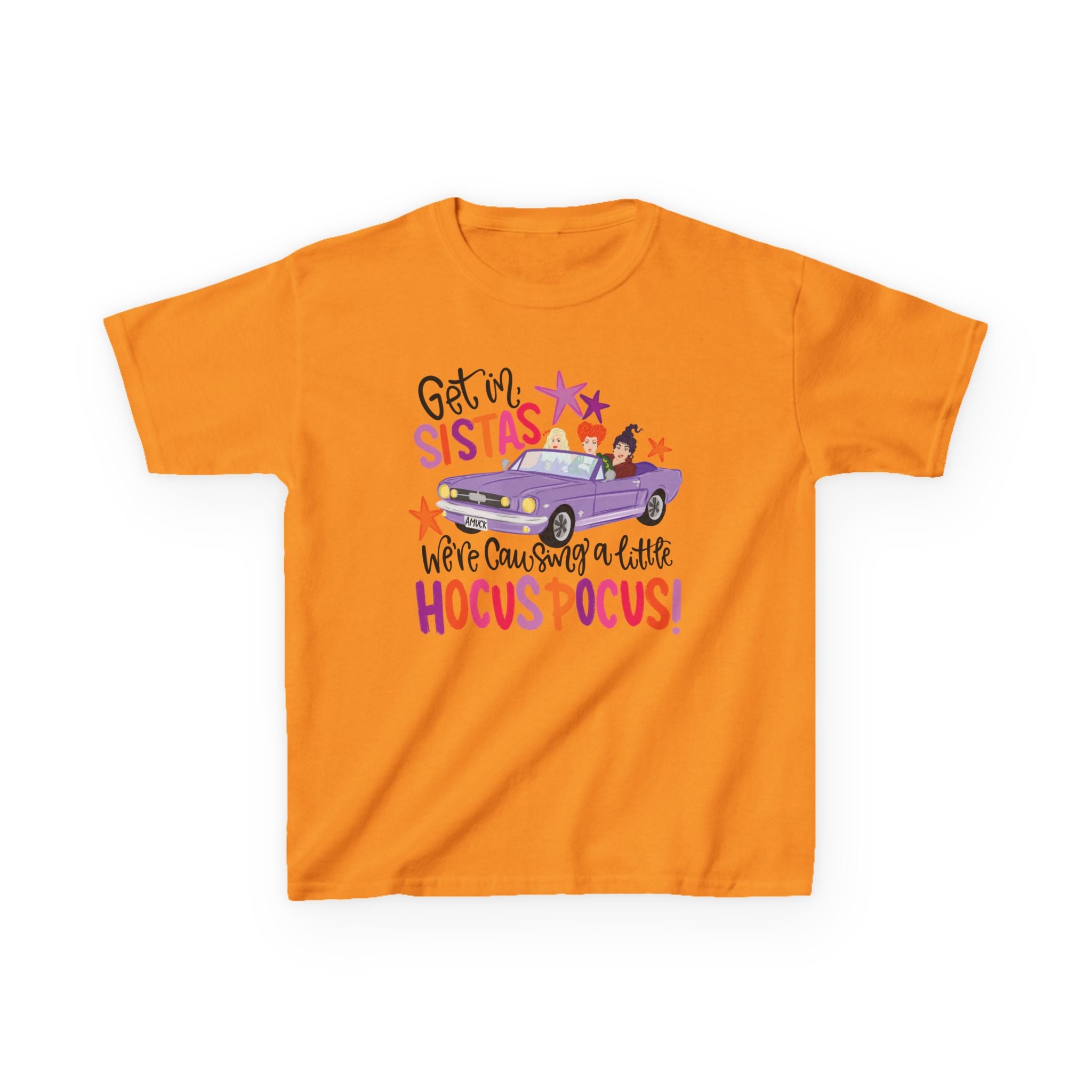 Kids T-Shirt - 'Ge In, Sistas We're Caysubg a Little Hocus Pocus' Halloween Graphic Tee
