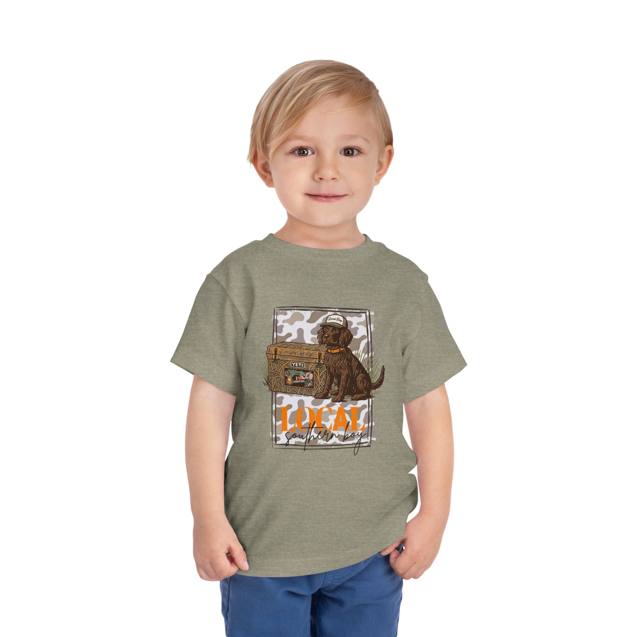Toddler Tee — Camo Pup 'Local' Hunting Dog Graphic