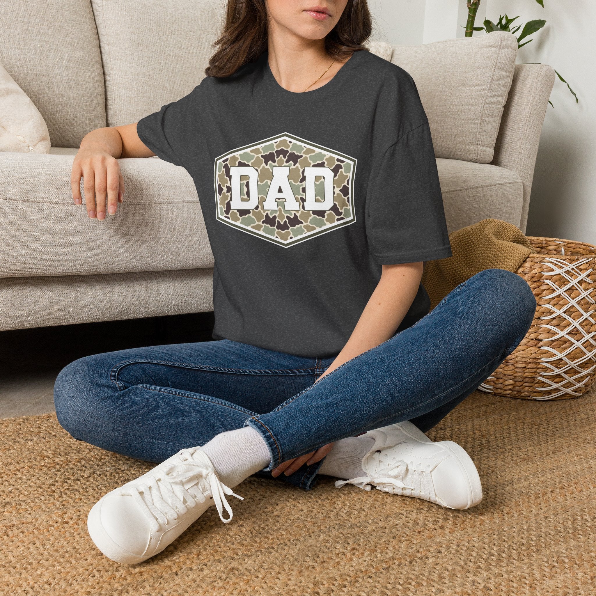 Dad Camo Badge- Gildan Soft Style