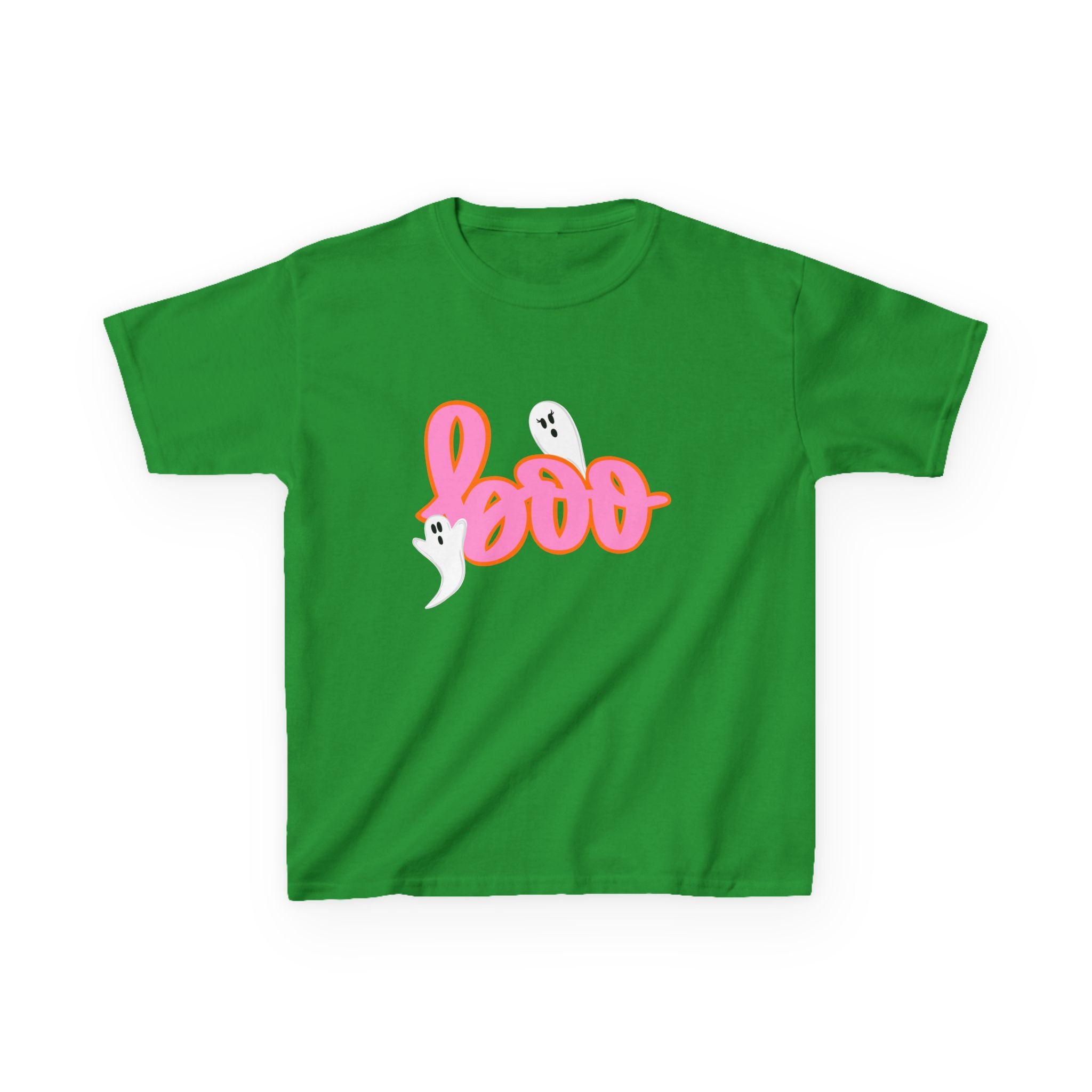 Kids 'Boo' Halloween T‑Shirt — Cute Pink Ghost Tee for Children