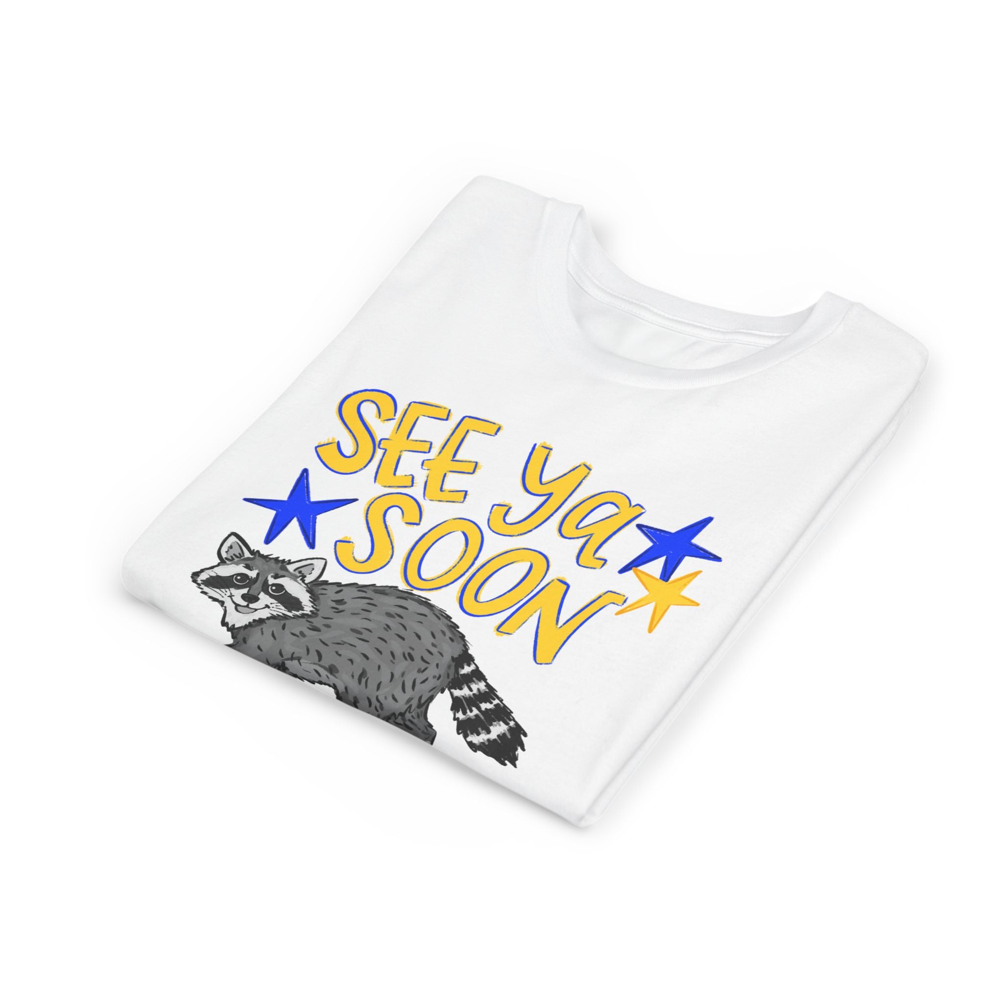Youth Tee — “See Ya Soon” Raccoon Graphic Kids Shirt