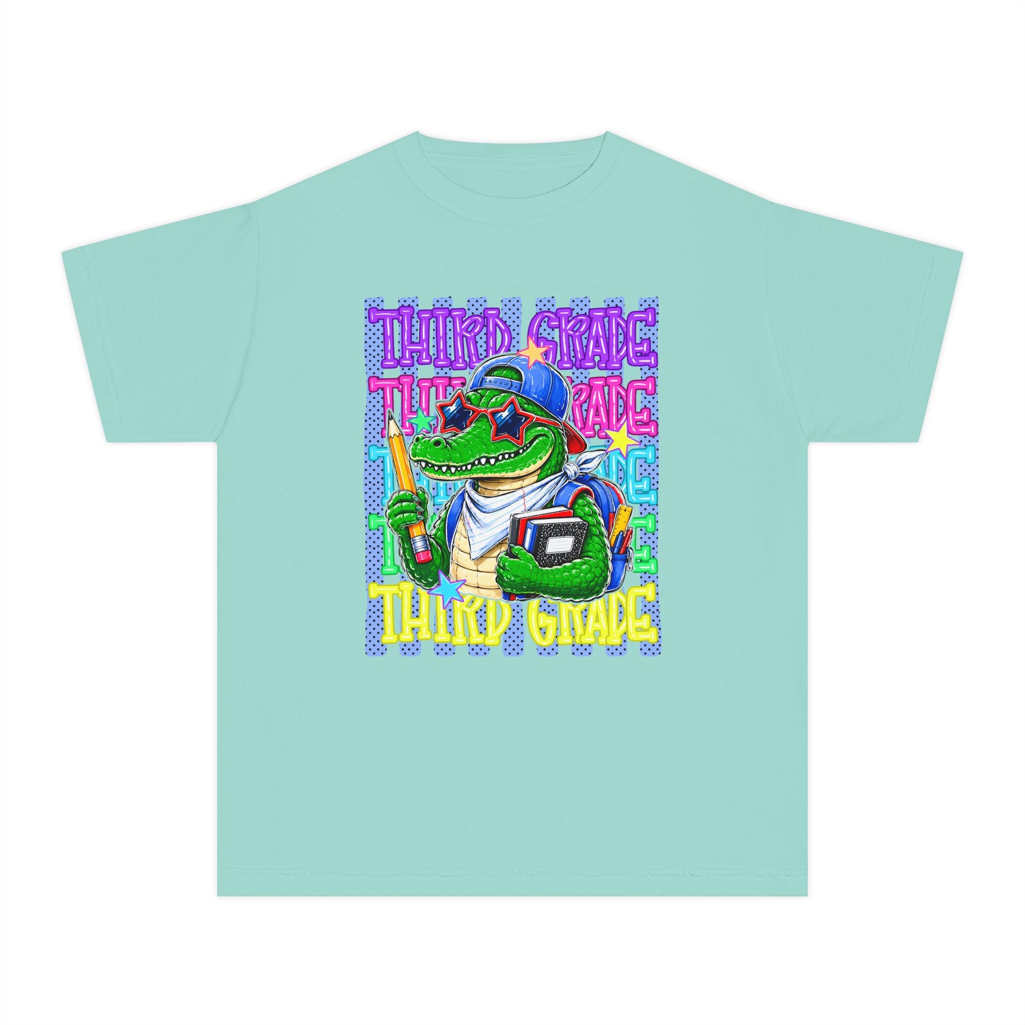 Youth Tee — Colorful 'Third Grade' School Gator Graphic