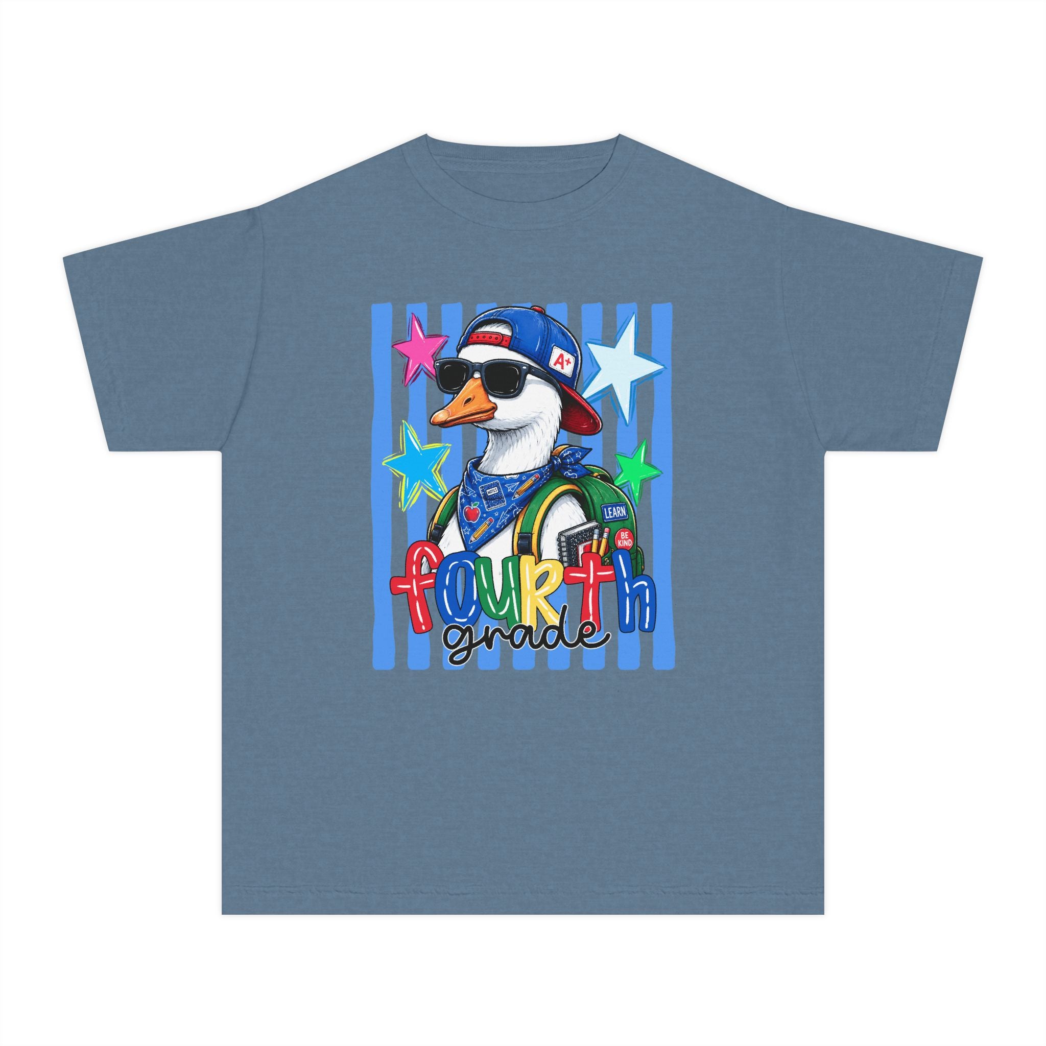 Fourth Grade Boy Duck Youth Tee — Back-to-School Cute Class Shirt