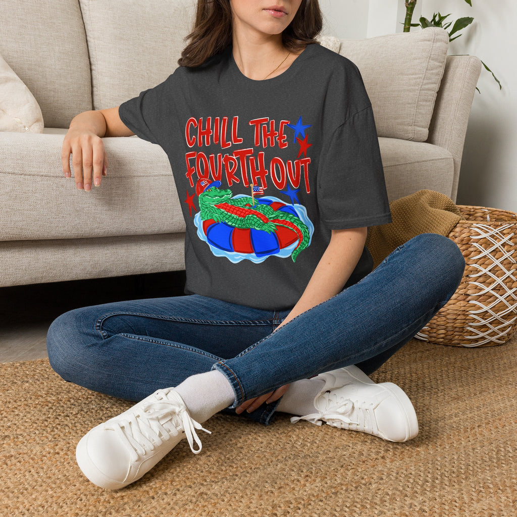 T-Shirt — “Chill the Fourth Out” Patriotic Alligator July 4th Tee