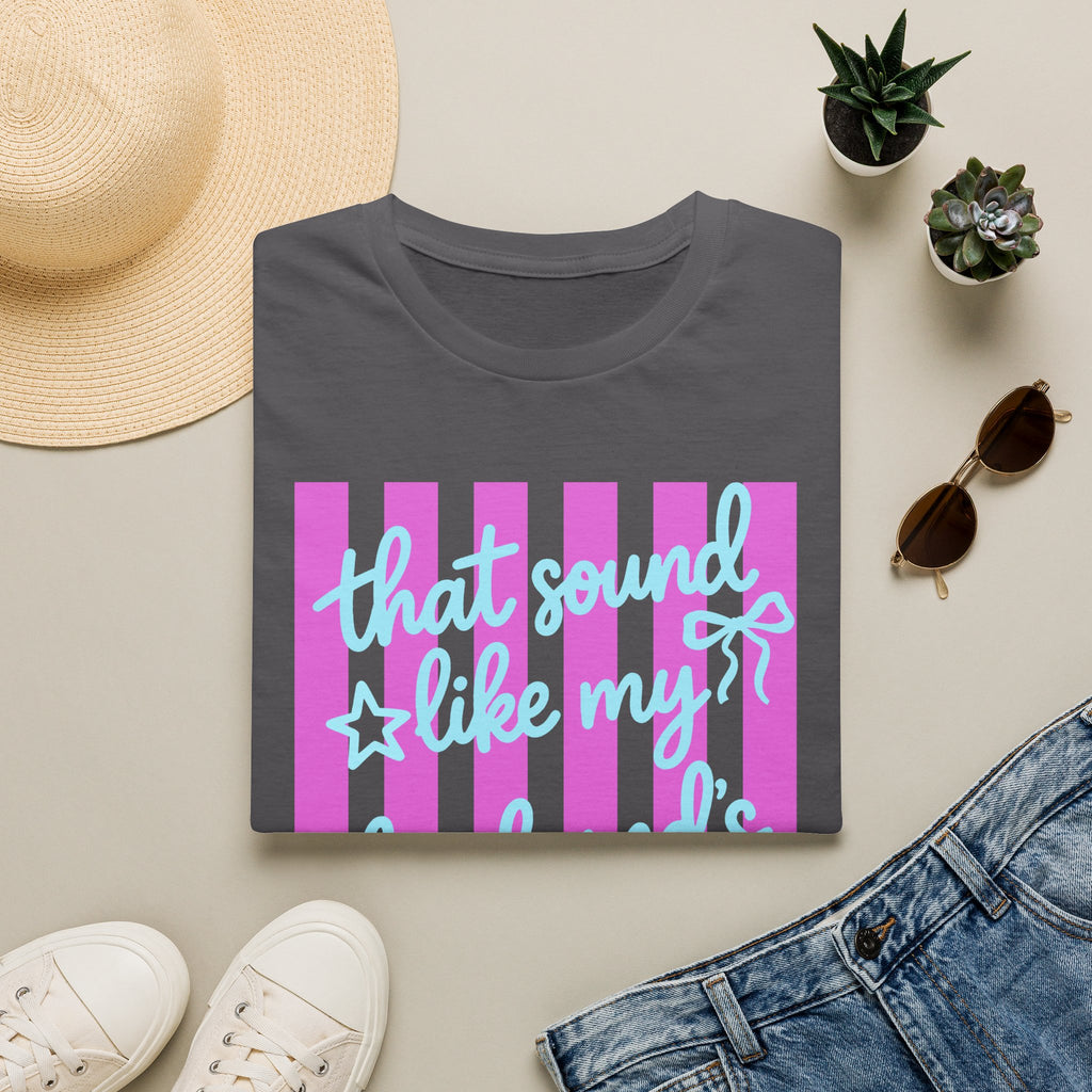 "That Sound Like My Husband's Freedom" Pink Stripe Graphic Tee