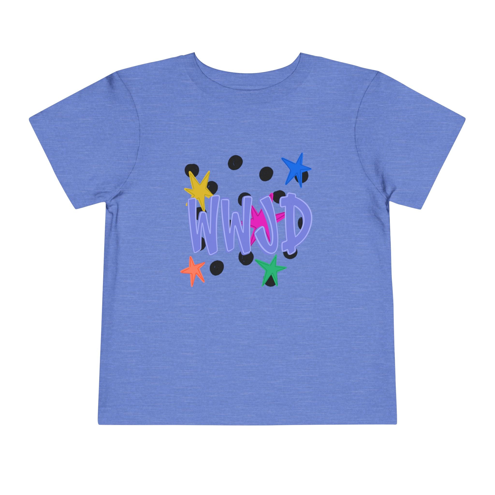 Toddler Tee — Colorful 'WWJD' Stars Graphic Kids Shirt