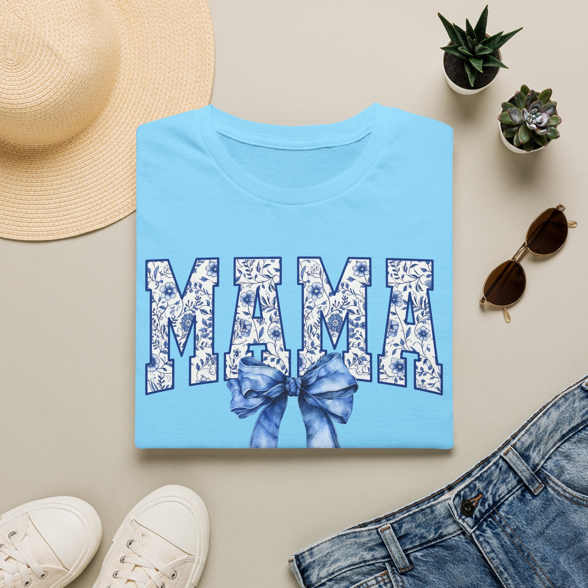 Mama Floral Bow T-Shirt — Mother's Day Graphic Tee