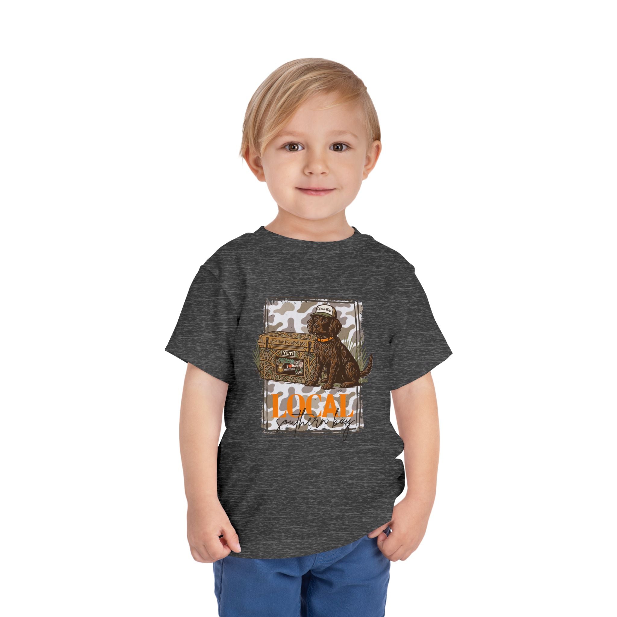 Toddler Tee — Camo Pup 'Local' Hunting Dog Graphic