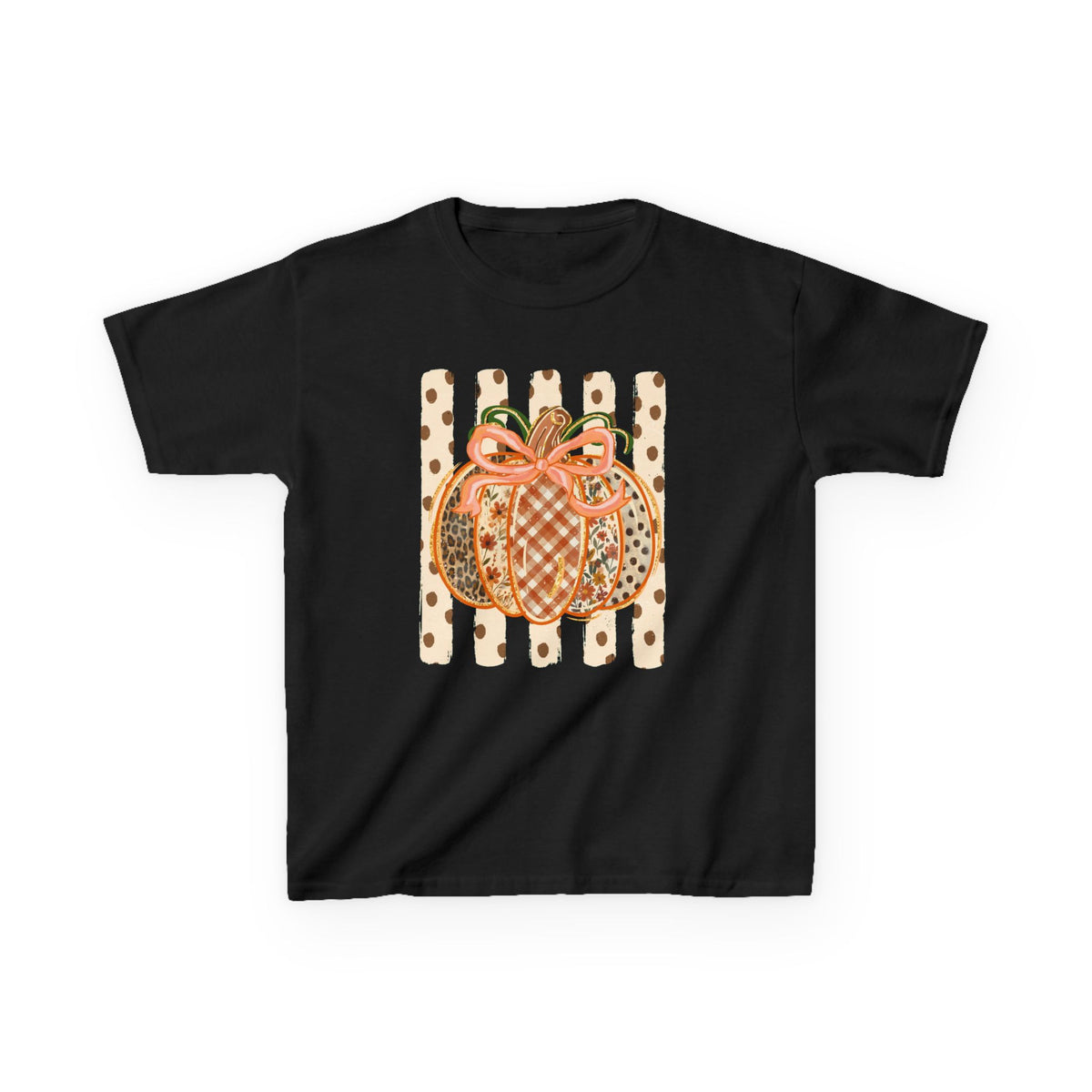 Kids Preppy Fall Pumpkin Tee — Cute Fall Halloween Shirt for Children