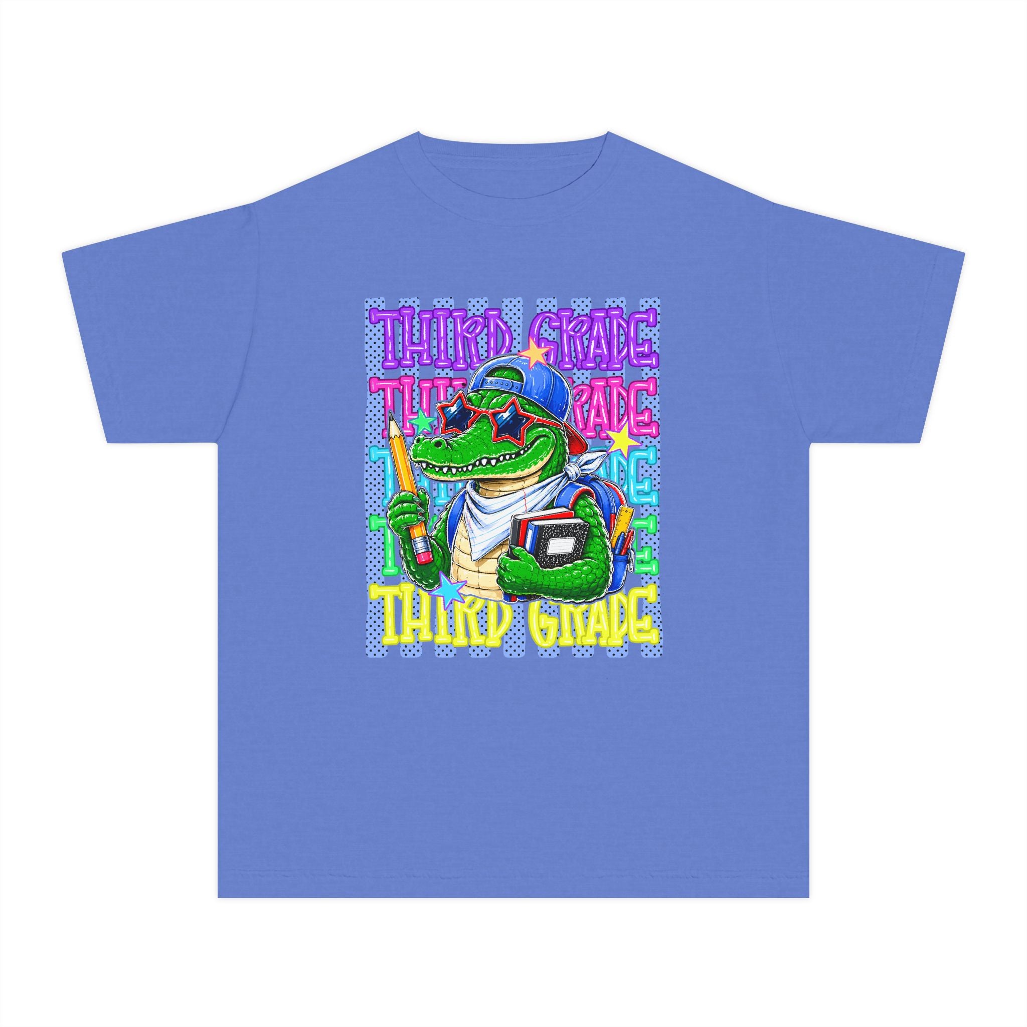 Youth Tee — Colorful 'Third Grade' School Gator Graphic