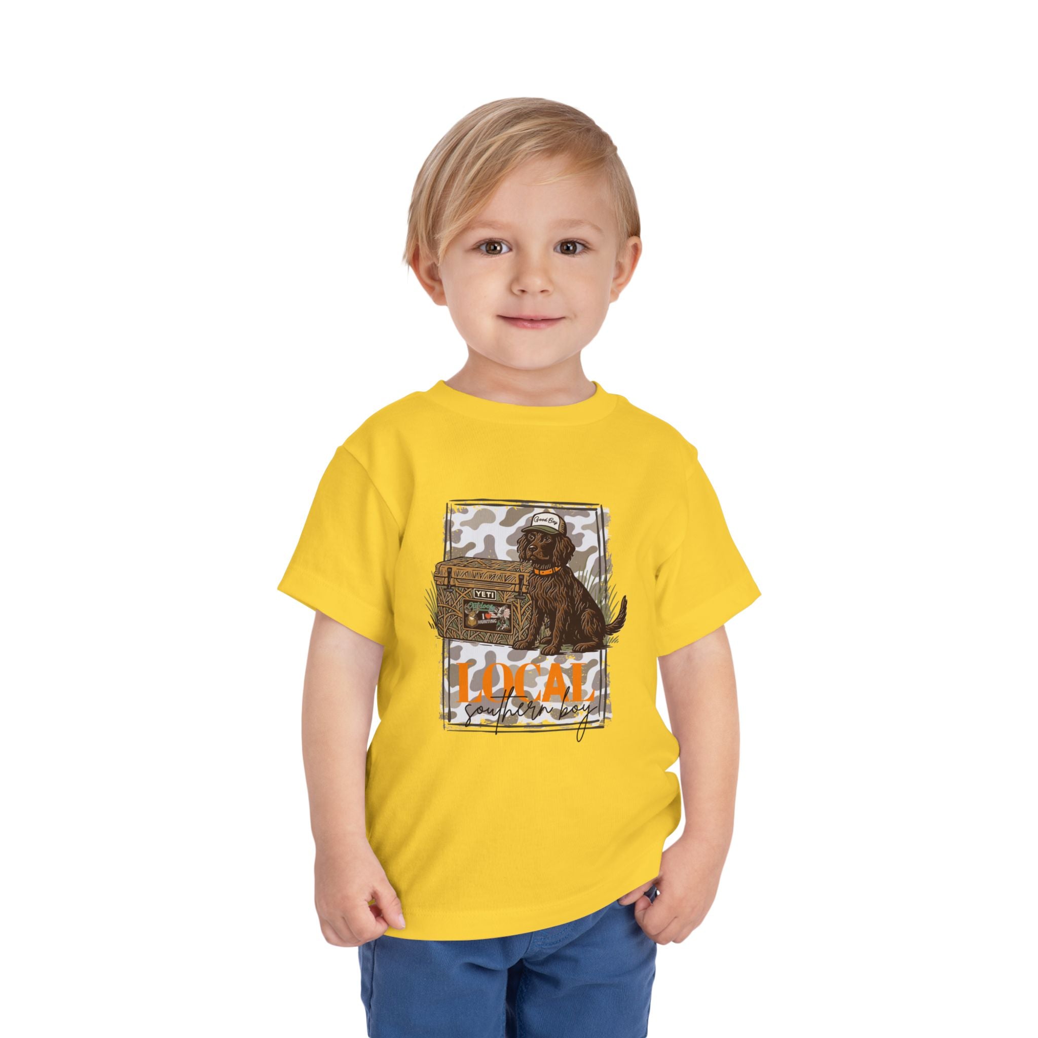 Toddler Tee — Camo Pup 'Local' Hunting Dog Graphic