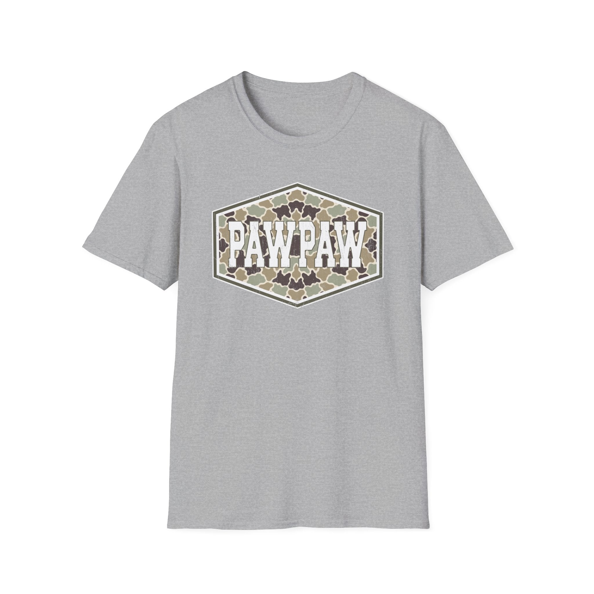 Pawpaw Camo T-Shirt – Vintage Hex Badge Tee for Grandpa