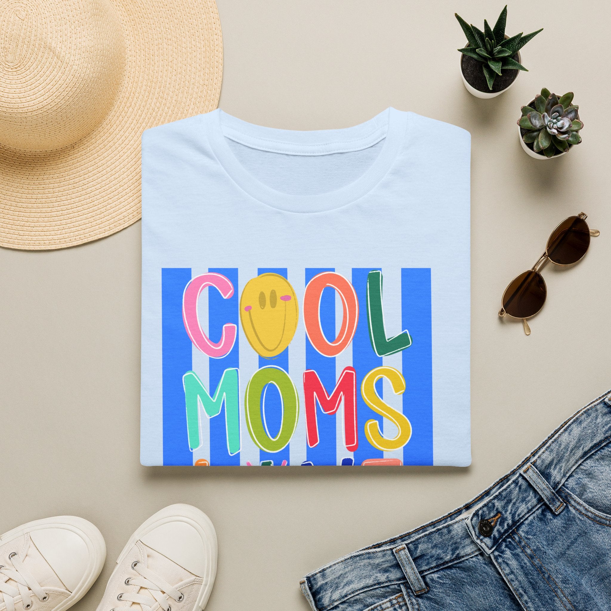 Cool Moms Live Jesus T-Shirt — Colorful Faith-Based Mom Tee