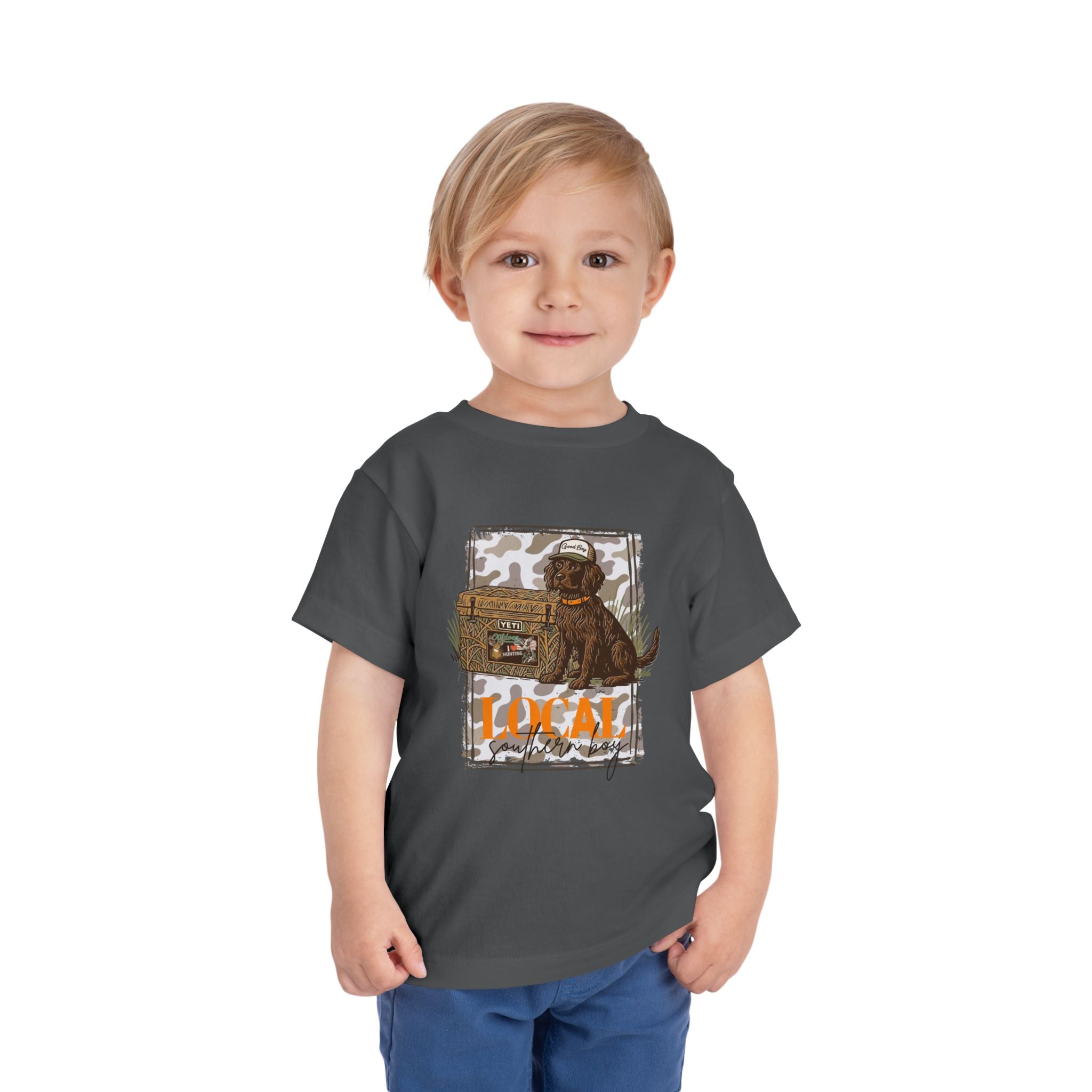 Toddler Tee — Camo Pup 'Local' Hunting Dog Graphic
