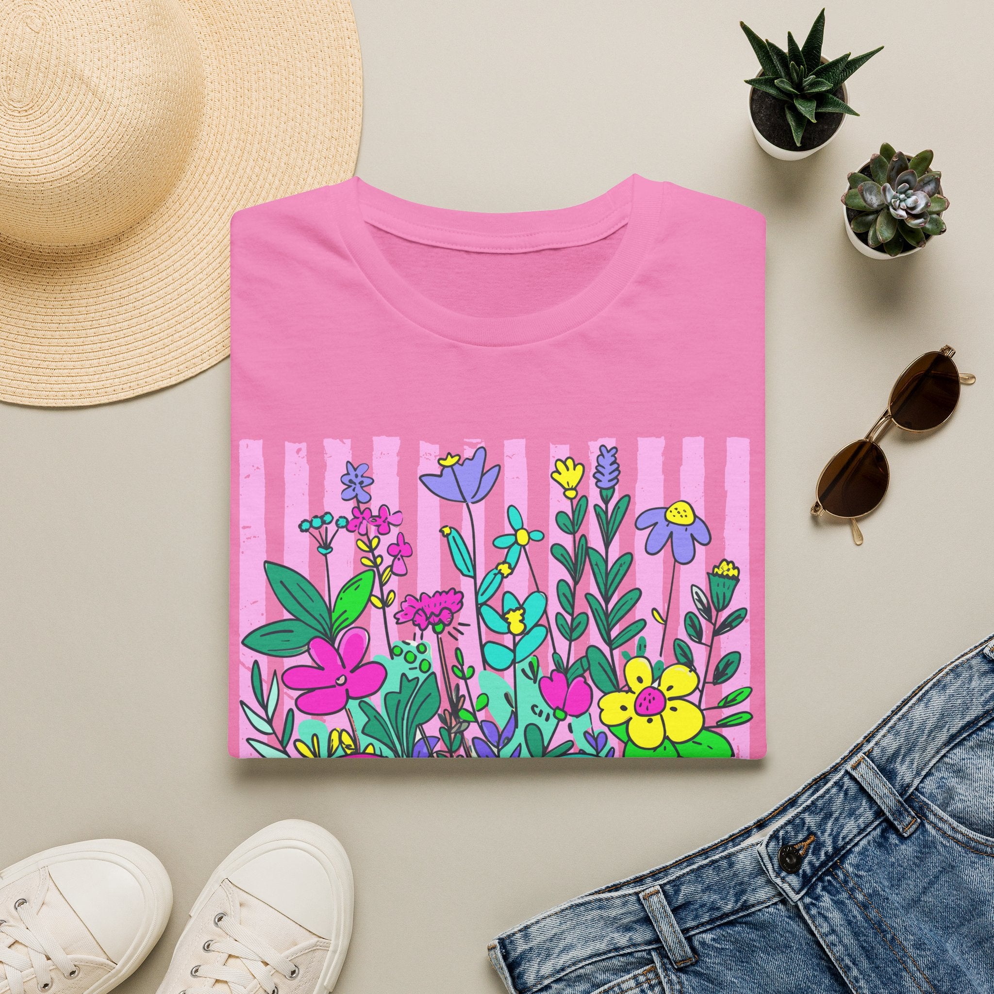 Gigi Floral T-Shirt — Colorful Garden Monogram Tee