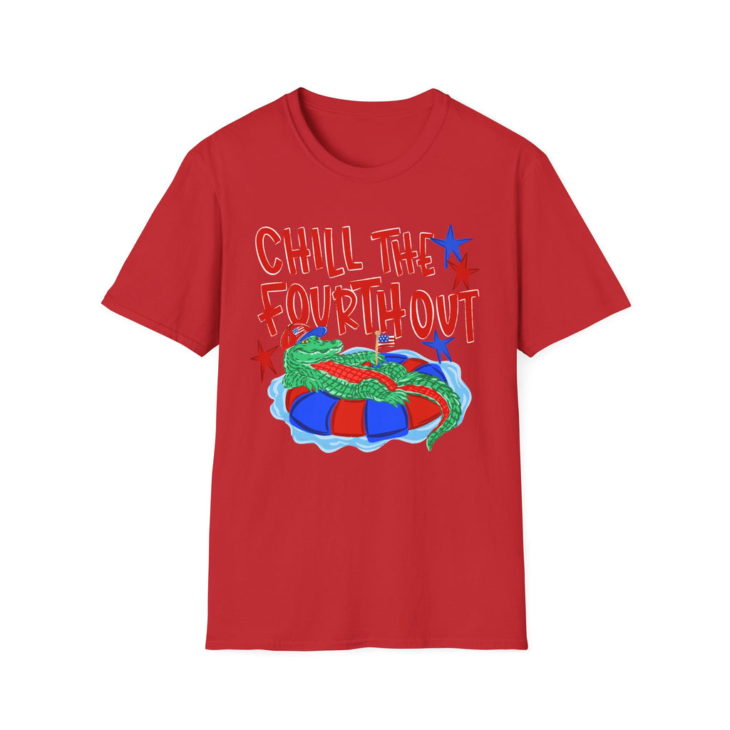 T-Shirt — “Chill the Fourth Out” Patriotic Alligator July 4th Tee