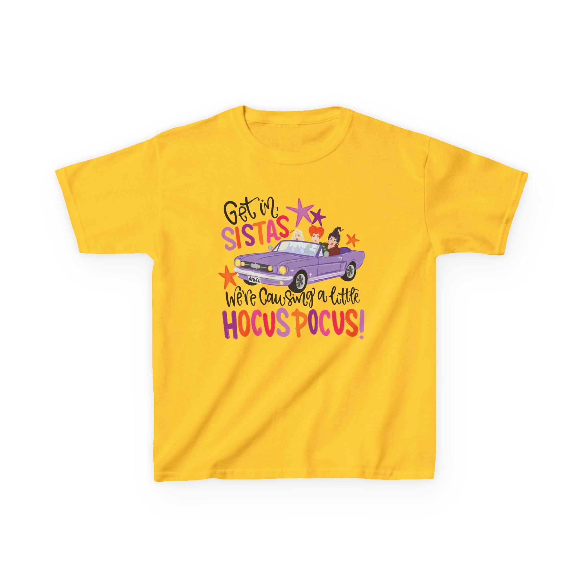 Kids T-Shirt - 'Ge In, Sistas We're Caysubg a Little Hocus Pocus' Halloween Graphic Tee