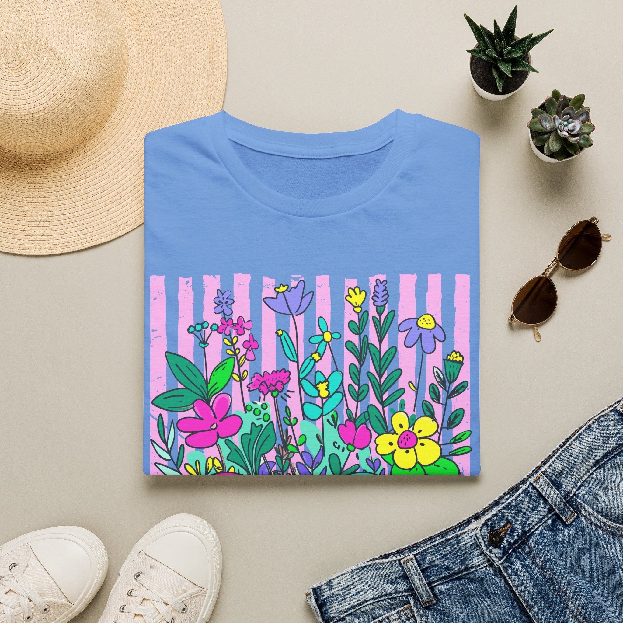 Gigi Floral T-Shirt — Colorful Garden Monogram Tee