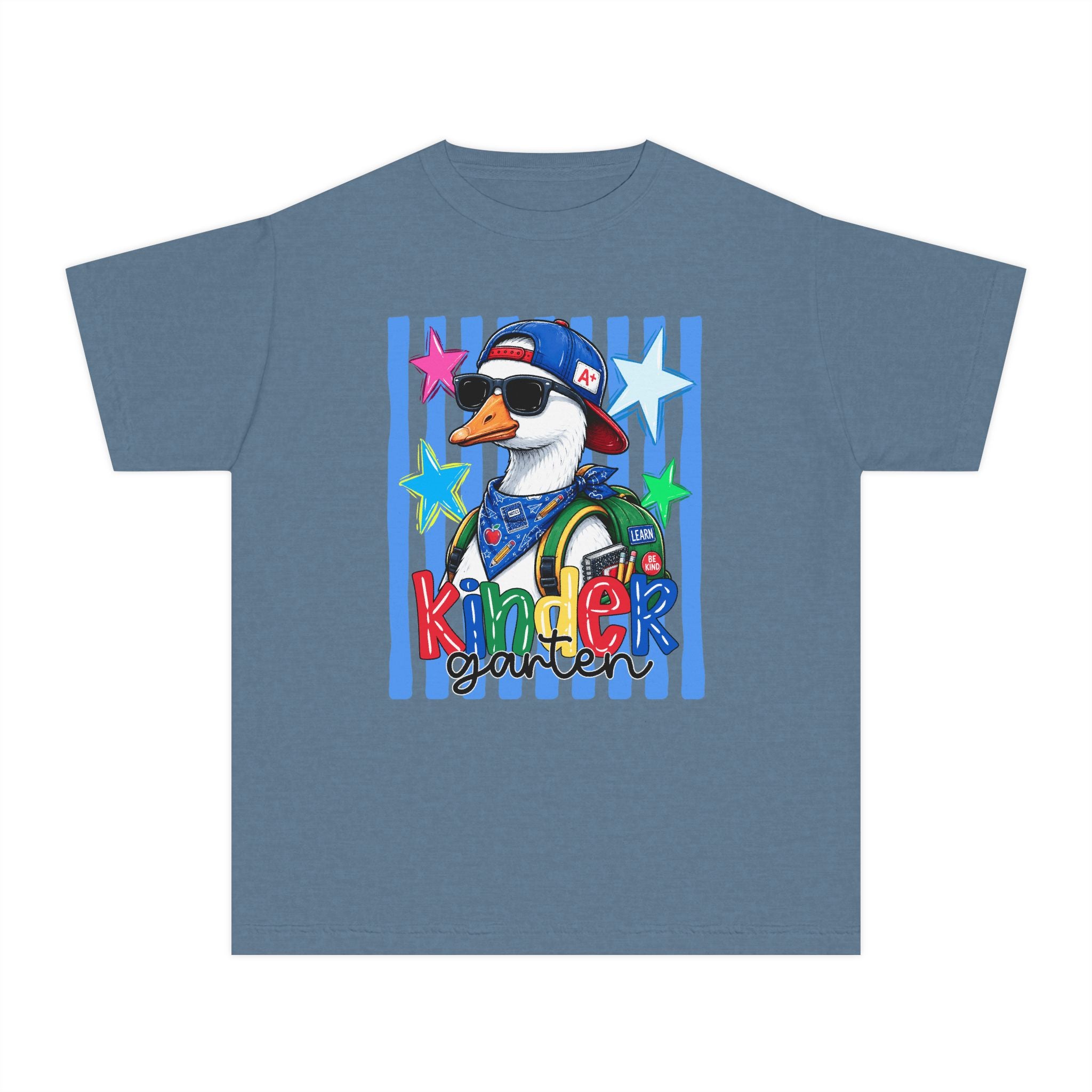 Kindergarten Boy Duck Youth Tee — Back-to-School Cute Penguin Graphic Shirt