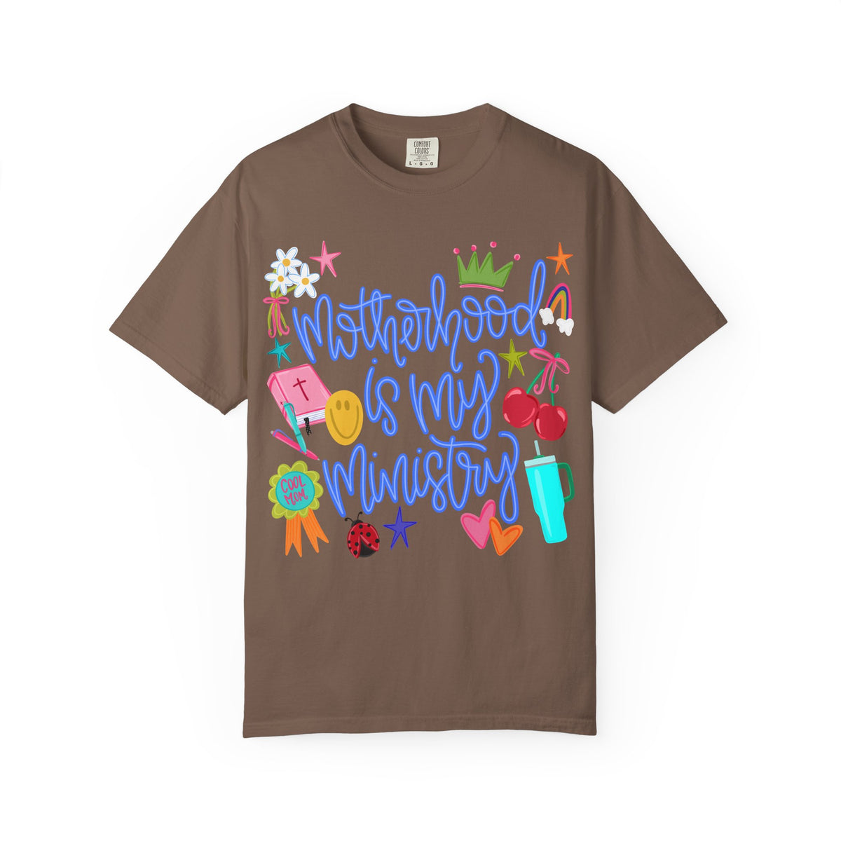 Motherhood Is My Ministry T-Shirt Blue Font