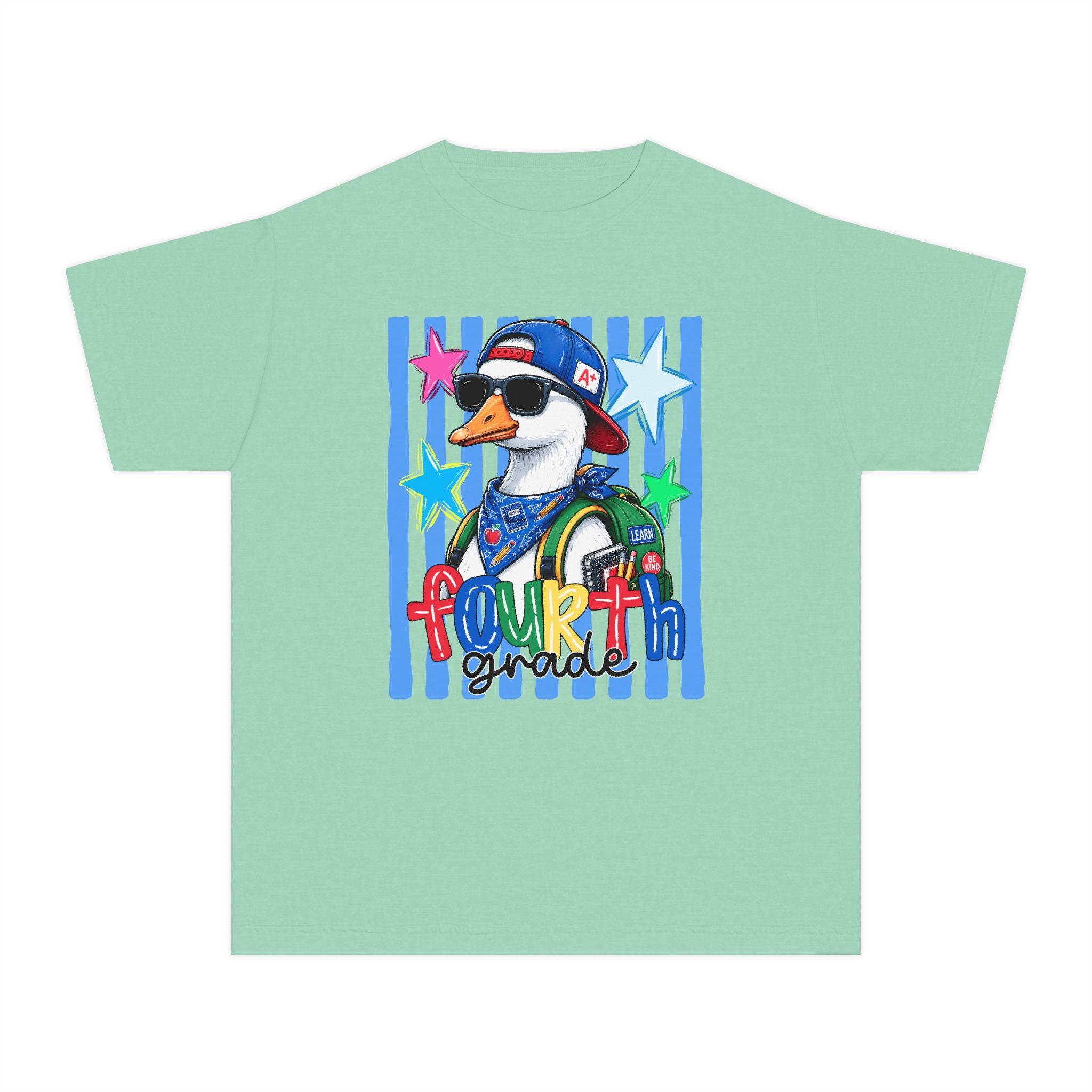 Fourth Grade Boy Duck Youth Tee — Back-to-School Cute Class Shirt