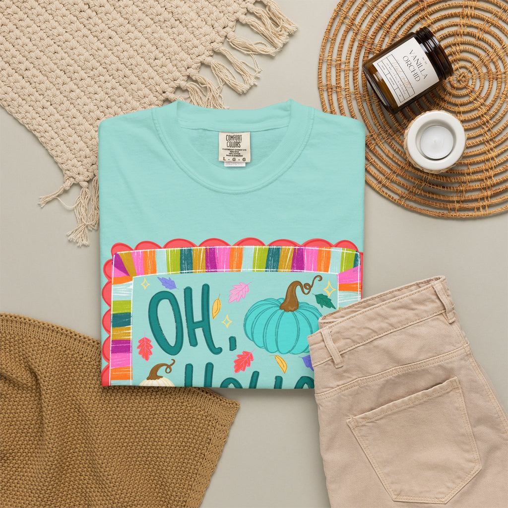 Oh, Hello Fall T-Shirt — Colorful Pumpkin Autumn Tee