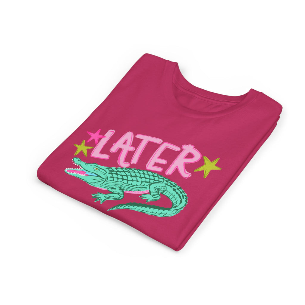 Youth Tee — "Later/After While" Retro Crocodile Graphic