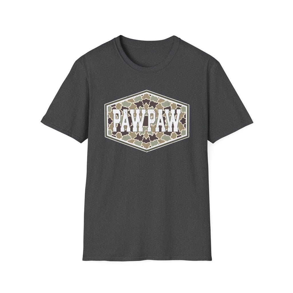 Pawpaw Camo T-Shirt – Vintage Hex Badge Tee for Grandpa