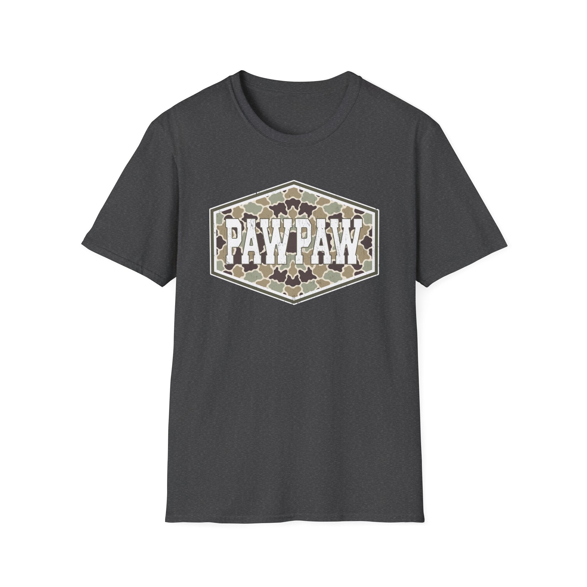 Pawpaw Camo T-Shirt – Vintage Hex Badge Tee for Grandpa