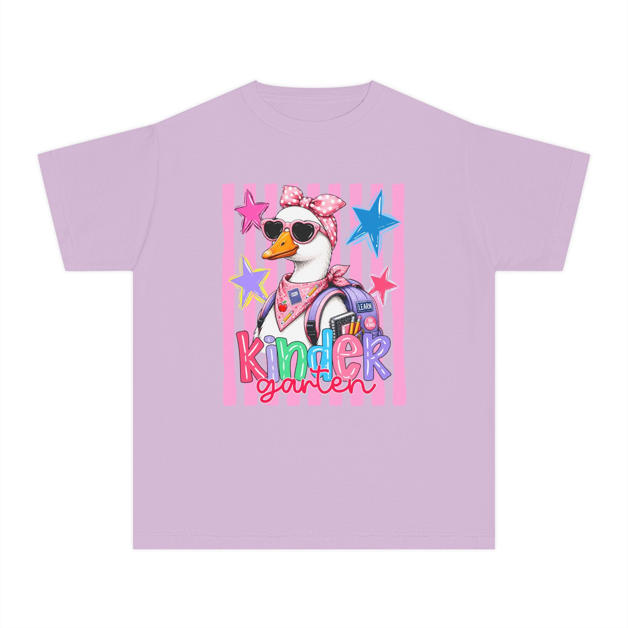 Kinder Girl Duck Youth Tee — Cute Kindergarten Back to School Shirt