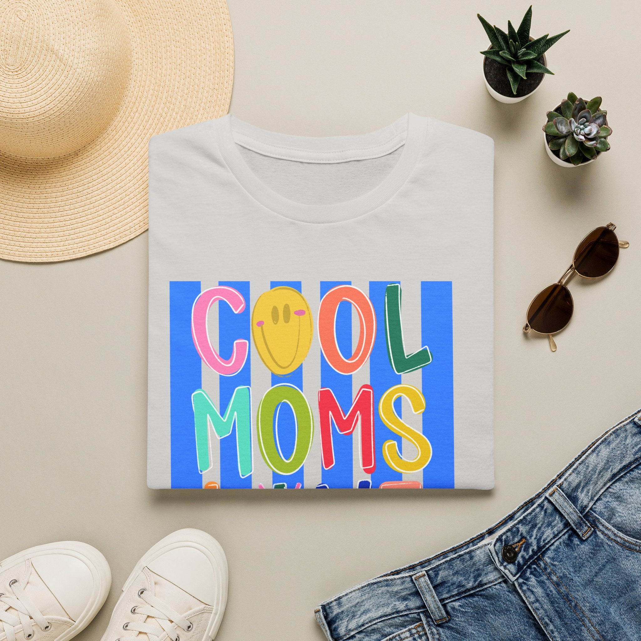 Cool Moms Live Jesus T-Shirt — Colorful Faith-Based Mom Tee