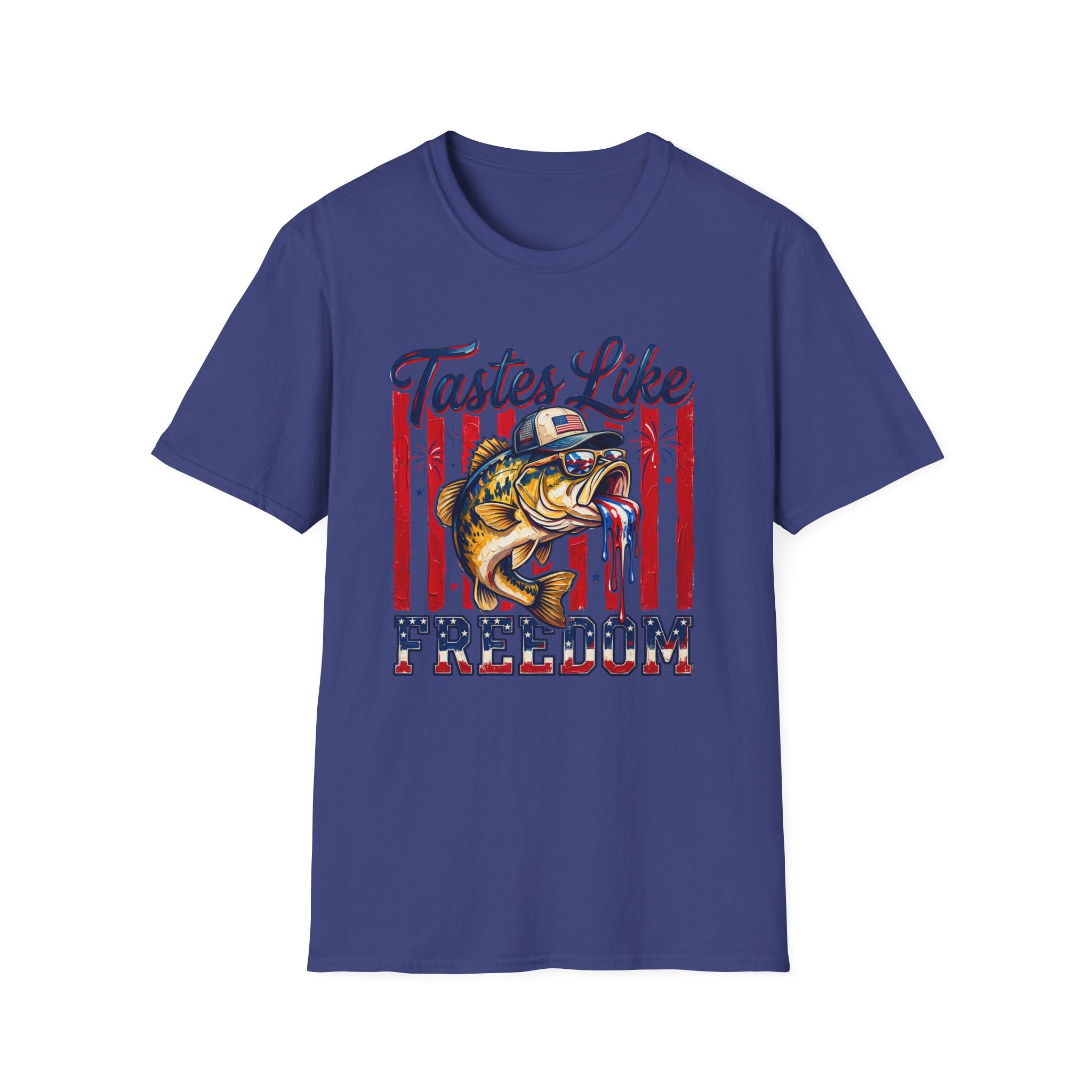 “Tastes Like Freedom” Patriotic Fishing Graphic Tee