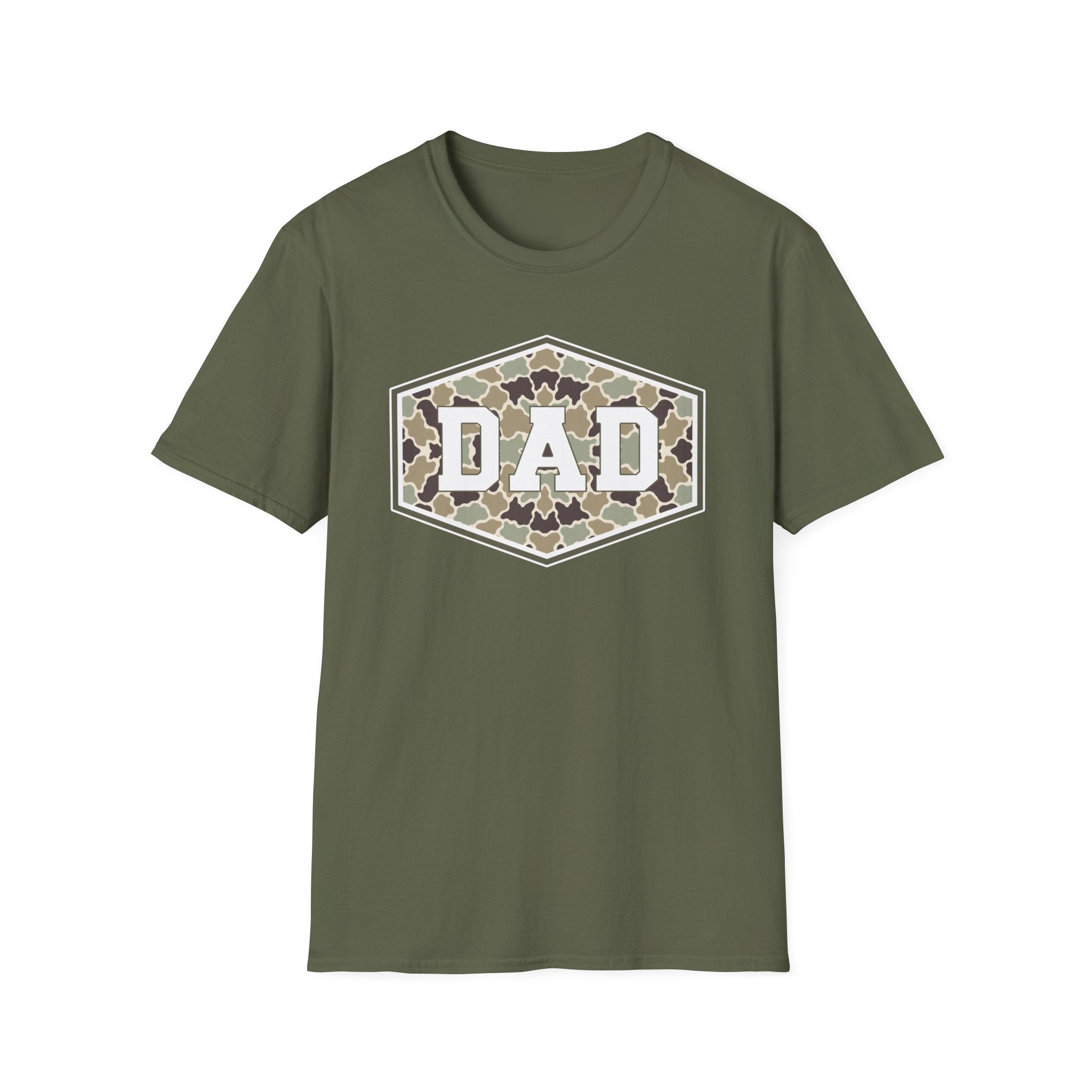 Dad Camo Badge- Gildan Soft Style