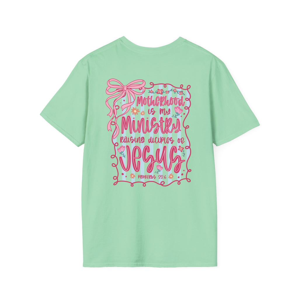 Motherhood is my Ministry Tee – Pink Ribbon Mom Graphic T-Shirt