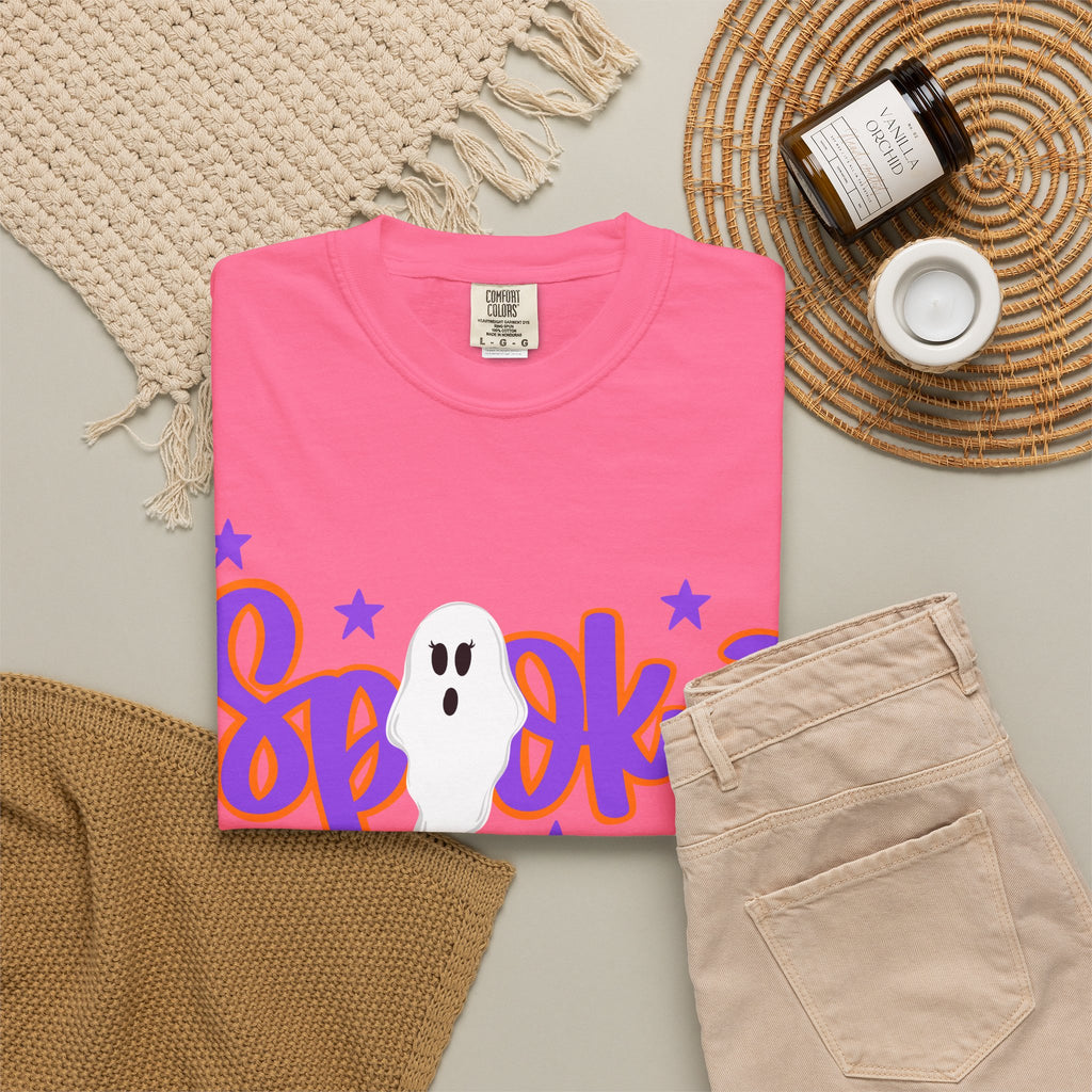 Spooky Ghost Tee — Halloween Orange Graphic T-Shirt