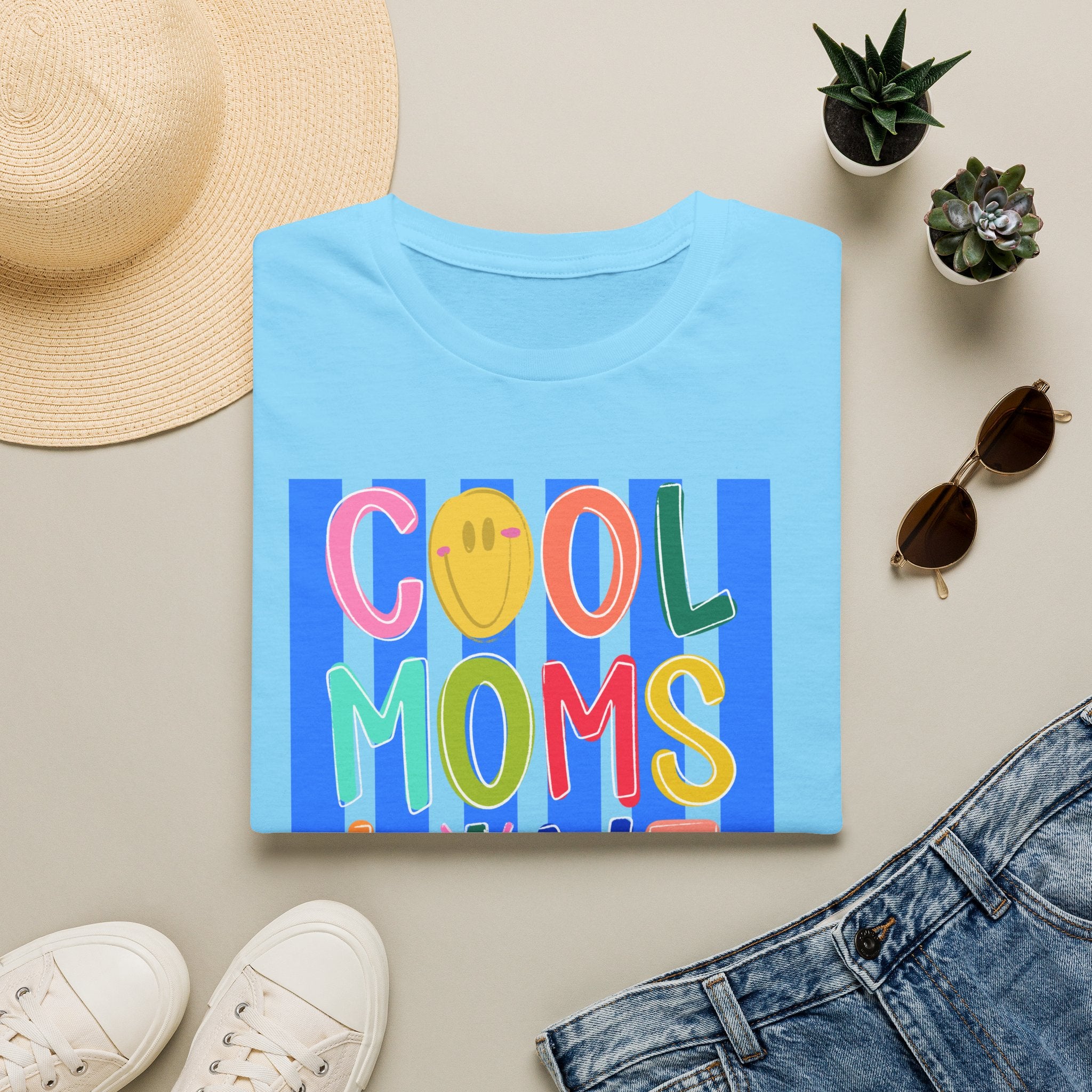 Cool Moms Live Jesus T-Shirt — Colorful Faith-Based Mom Tee