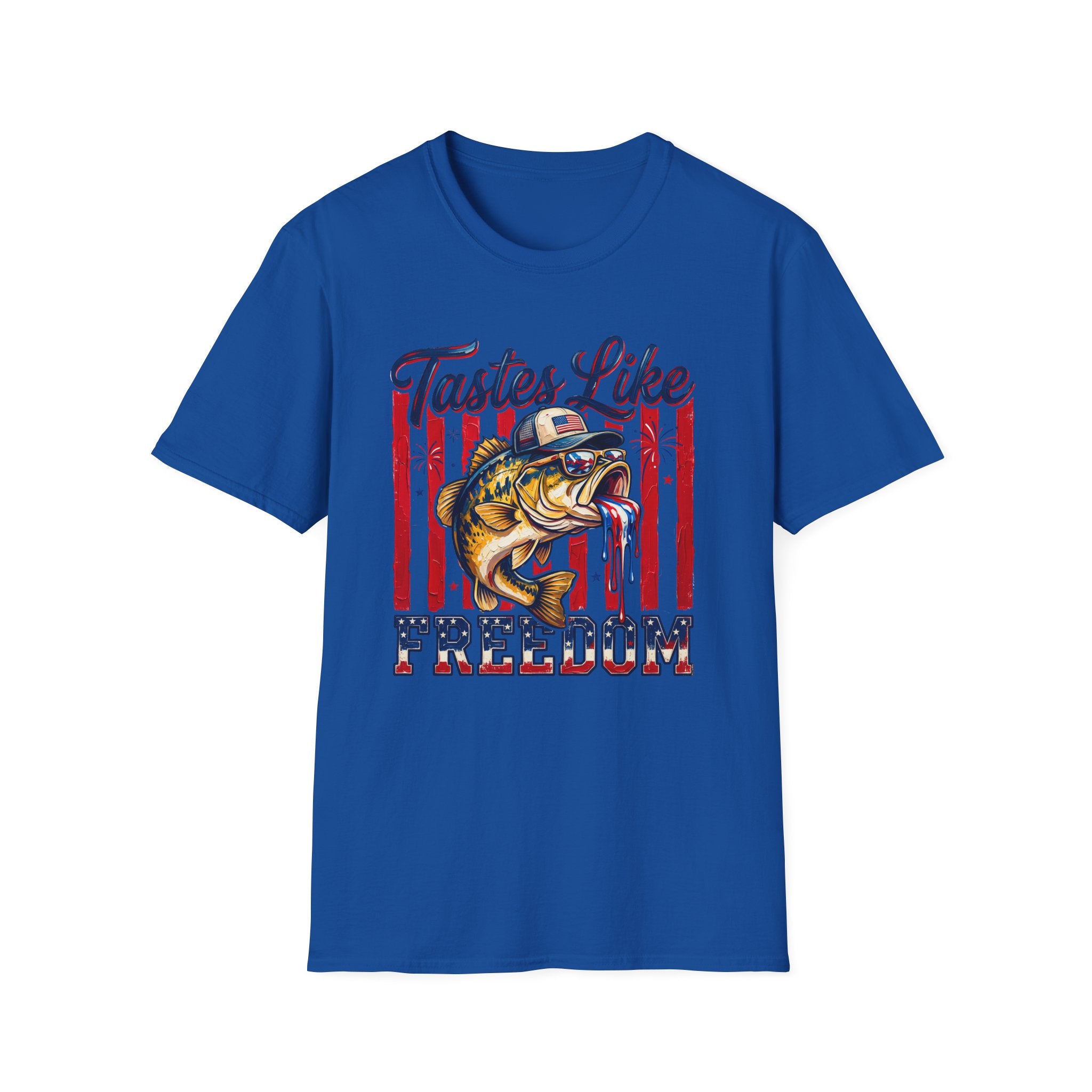 “Tastes Like Freedom” Patriotic Fishing Graphic Tee