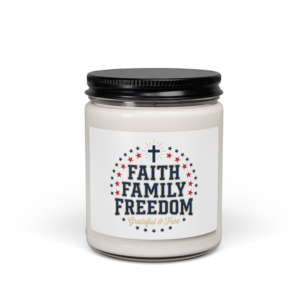 Faith Family Freedom Candle | Patriotic Faith-Based, July 4th Vintage Americana