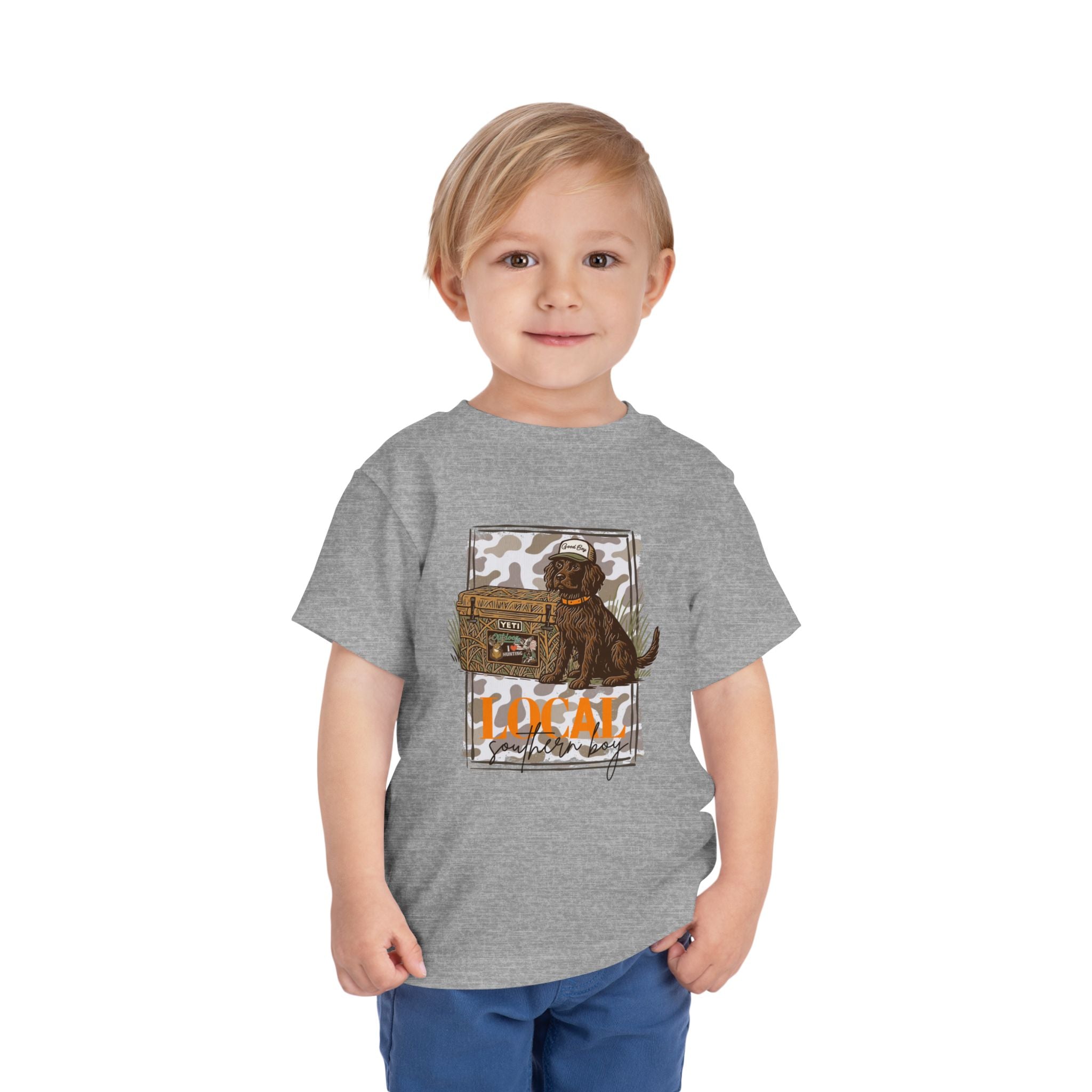 Toddler Tee — Camo Pup 'Local' Hunting Dog Graphic