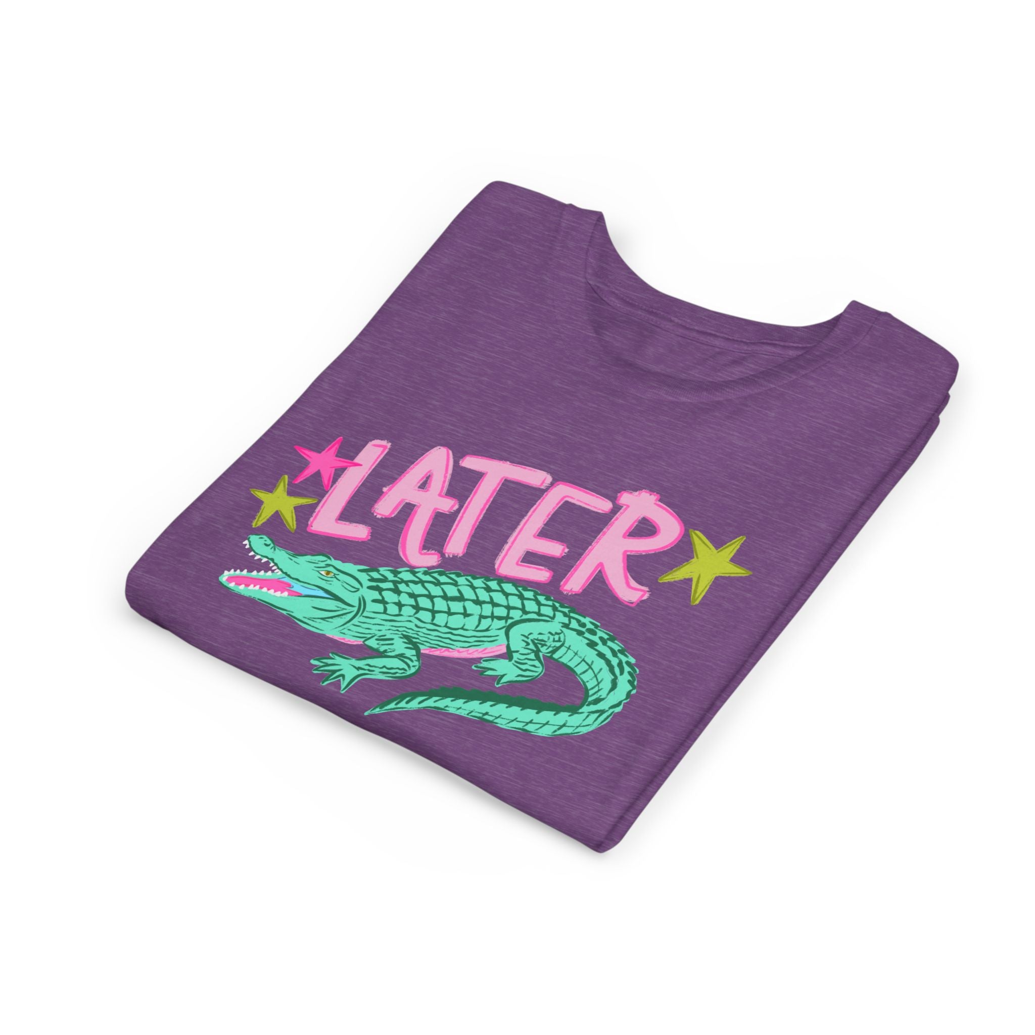 Youth Tee — "Later/After While" Retro Crocodile Graphic