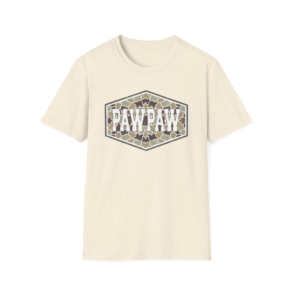 Pawpaw Camo T-Shirt – Vintage Hex Badge Tee for Grandpa